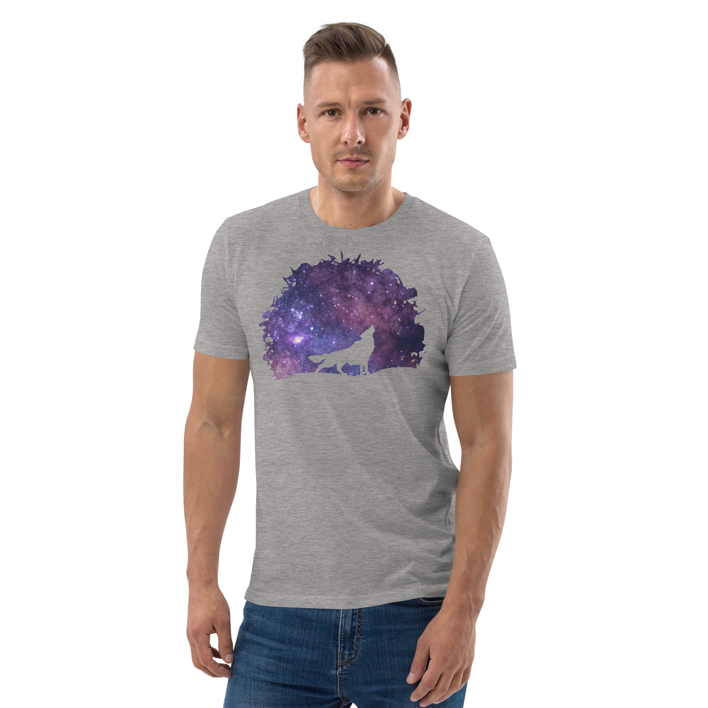 THE UNIFERENT Dark Skies Wolf One Inverted Light Unisex organic cotton t-shirt (102)