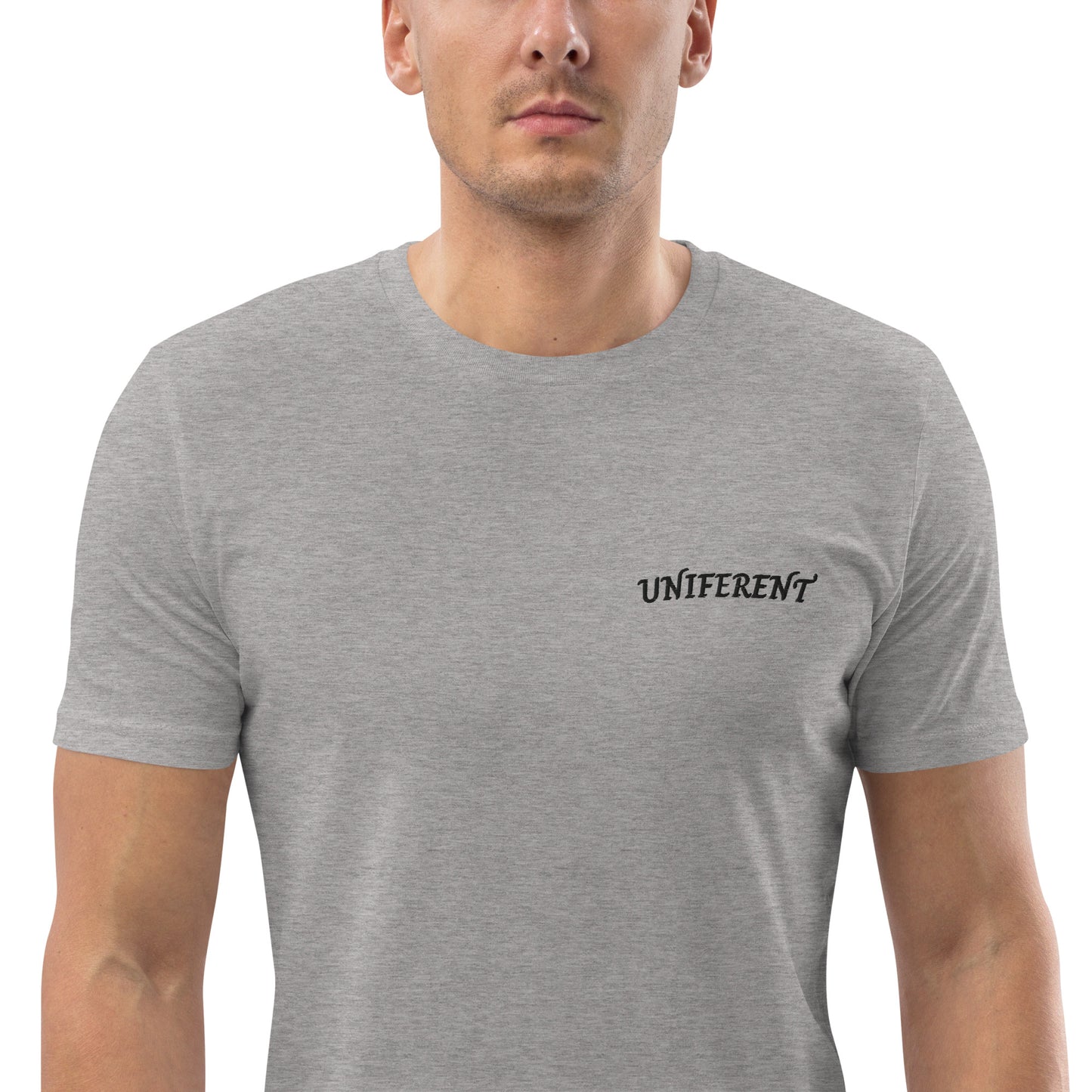 UNIFERENT EMB LEFT Curved Logo Light Unisex organic cotton t-shirt (131)