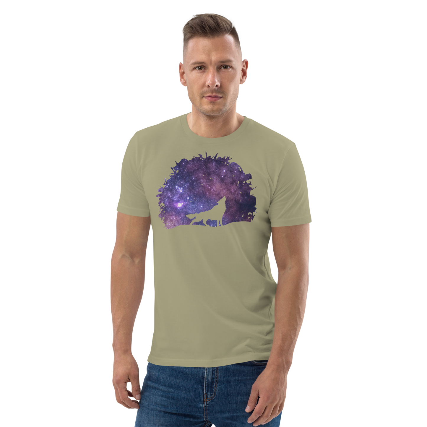 THE UNIFERENT Dark Skies Wolf One Inverted Light Unisex organic cotton t-shirt (102)