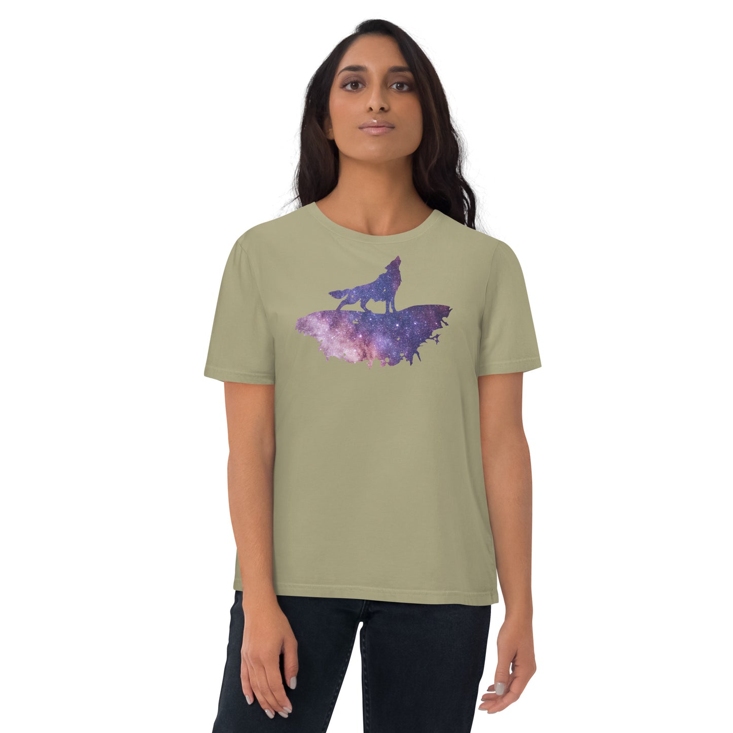 THE UNIFERENT Dark Skies Wolf One Light Unisex organic cotton t-shirt (114)