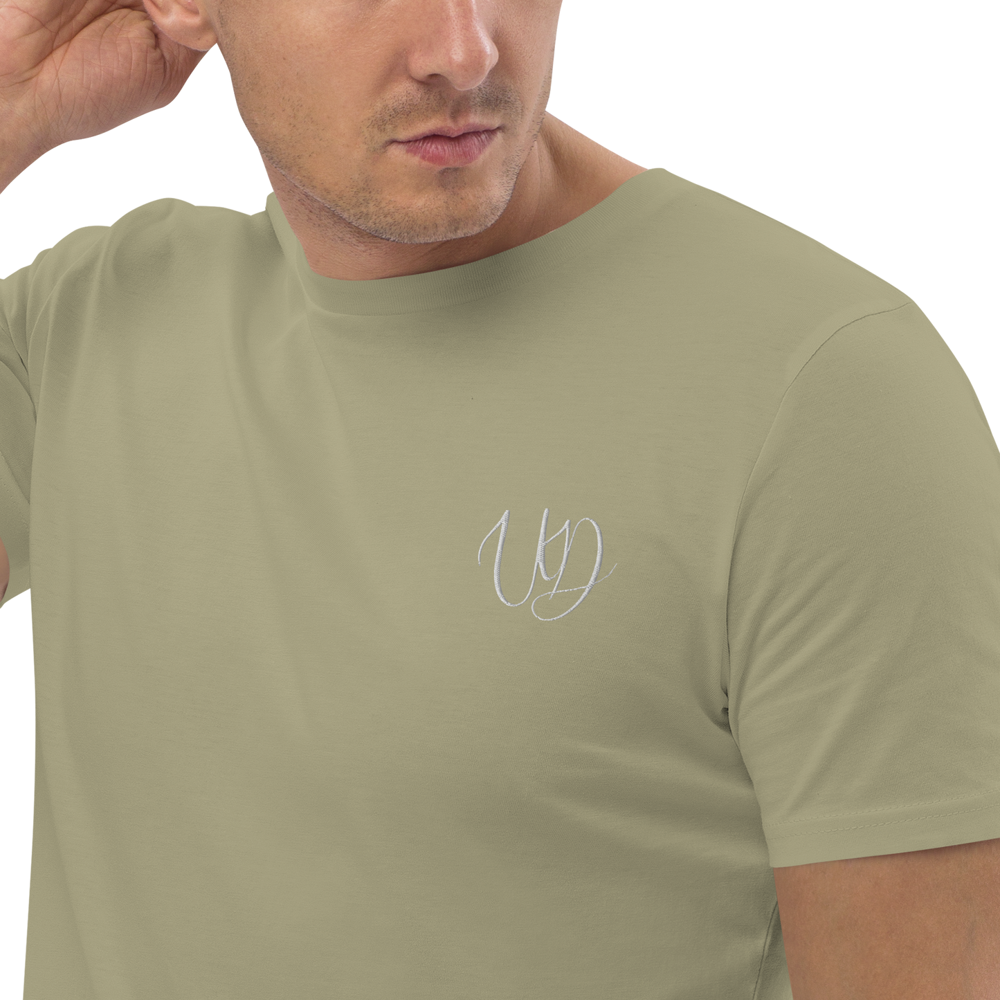 UNIFERENT EMBROIDERED SMALL logo white Unisex organic cotton t-shirt (27)