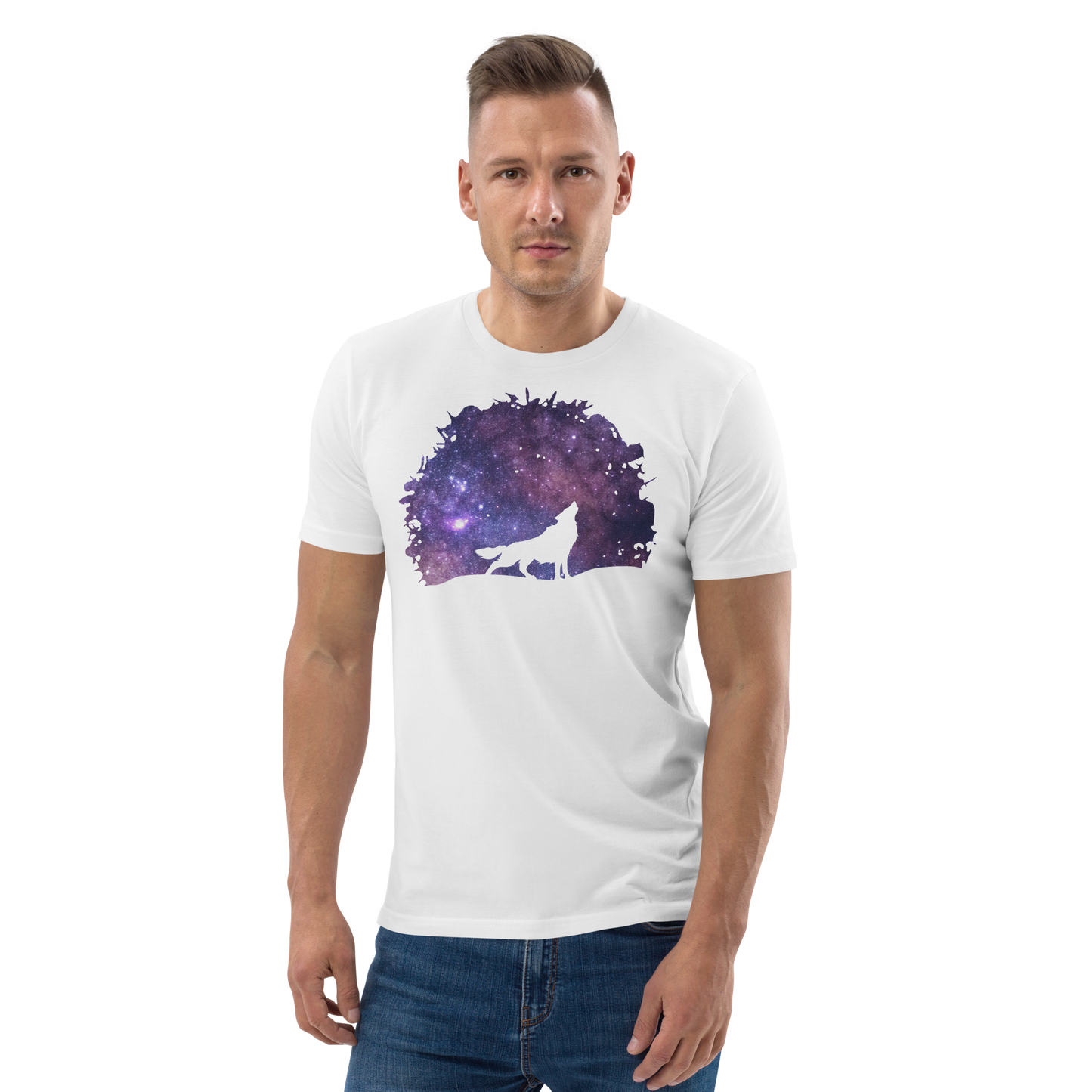 THE UNIFERENT Dark Skies Wolf One Inverted Light Unisex organic cotton t-shirt (102)