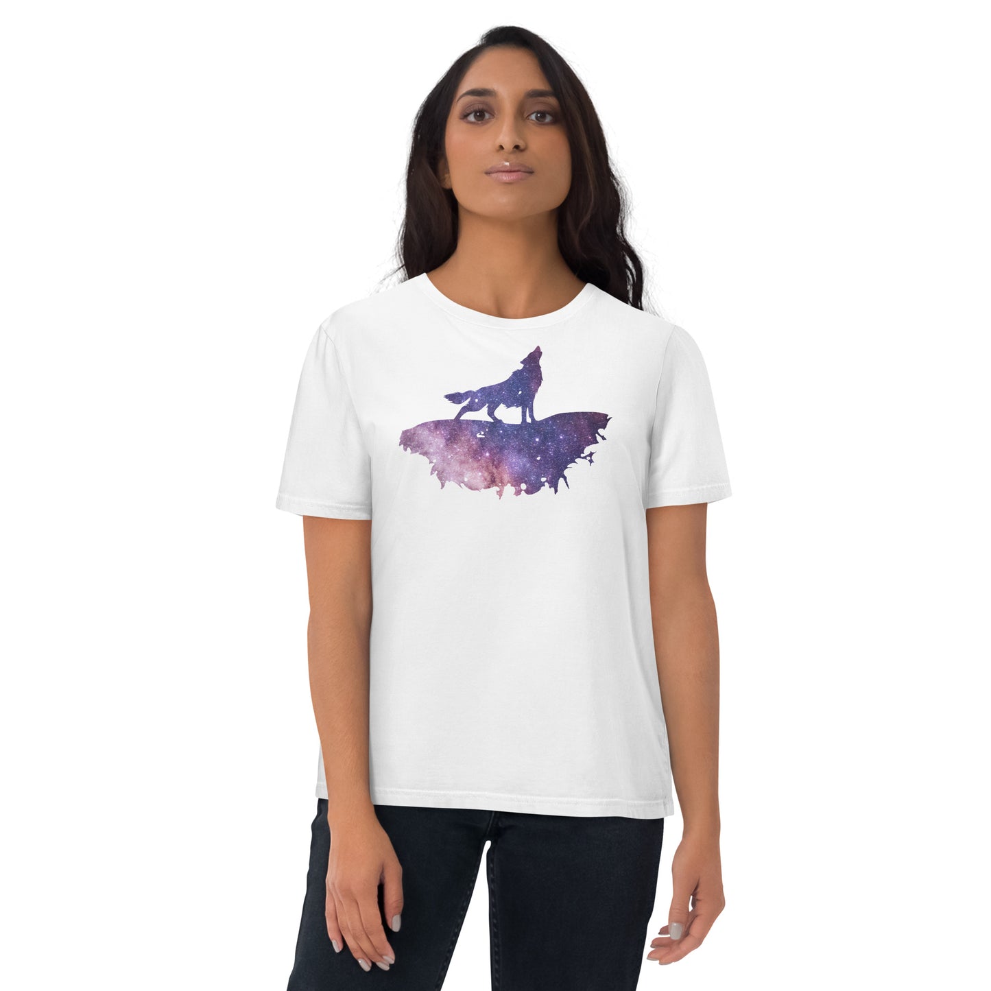 THE UNIFERENT Dark Skies Wolf One Light Unisex organic cotton t-shirt (114)