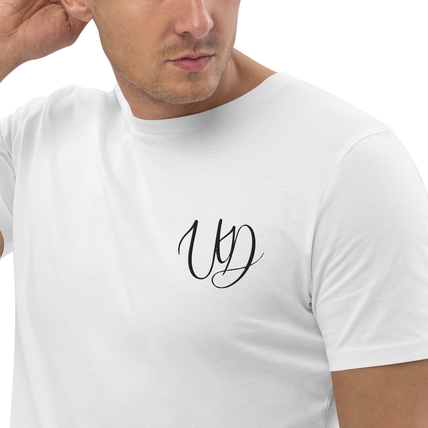 UNIFERENT EMBROIDERED BIG logo black Unisex organic cotton t-shirt (26)