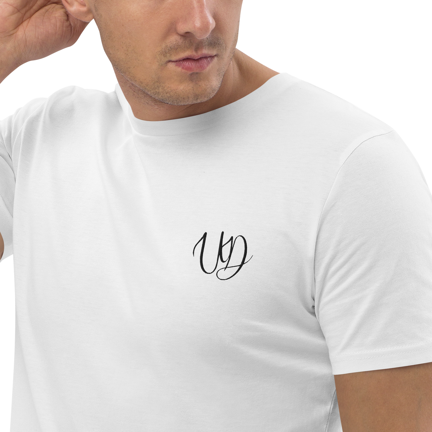 UNIFERENT EMBROIDERED SMALL logo black Unisex organic cotton t-shirt (28)