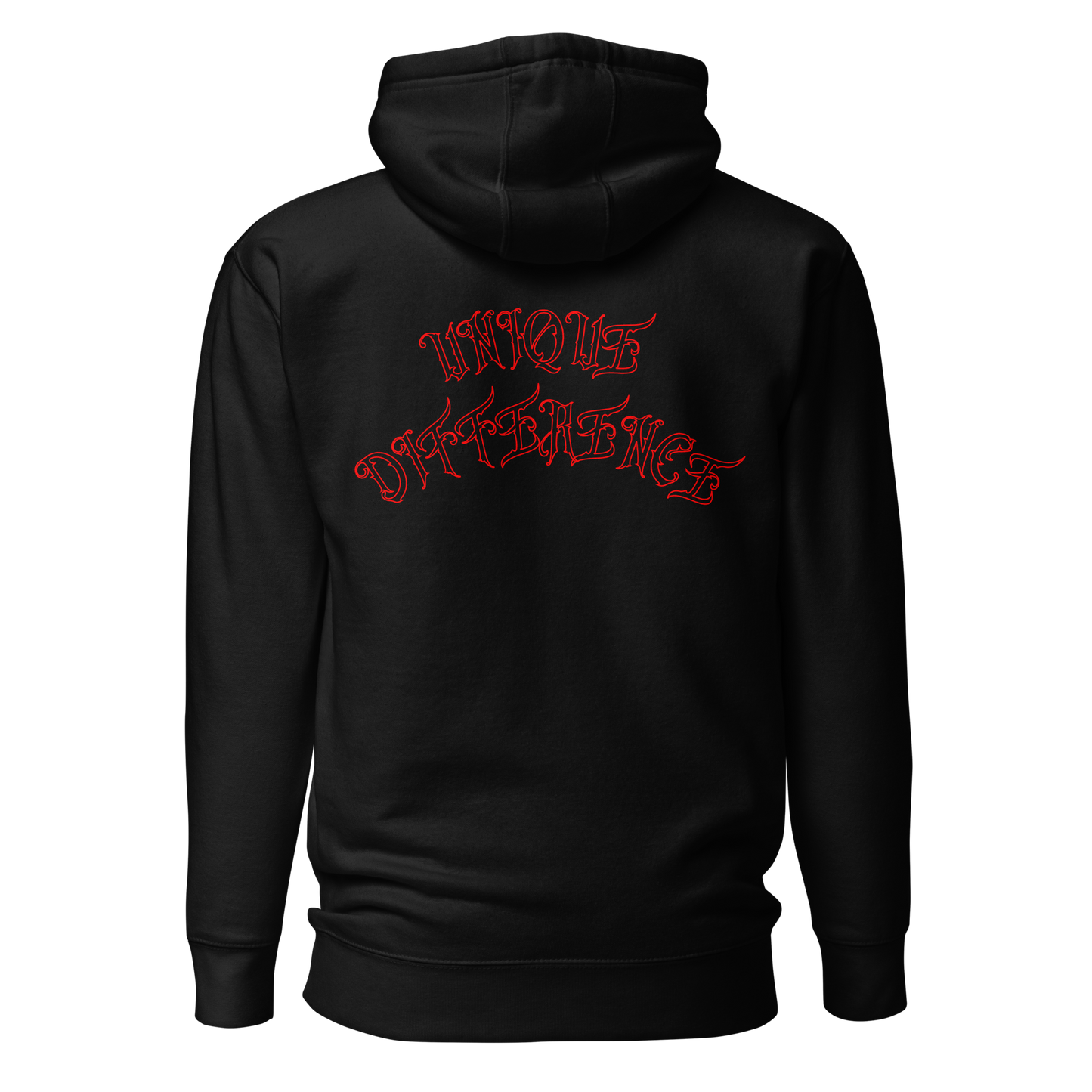 UNIFERENT VALENTINE RED rose with red back logo dark Unisex Hoody (86)