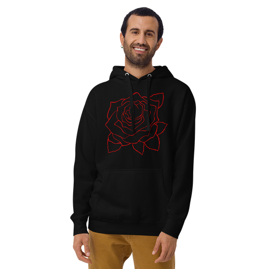 UNIFERENT VALENTINE BLOOD rose with back logo dark Unisex Hoodie (84)