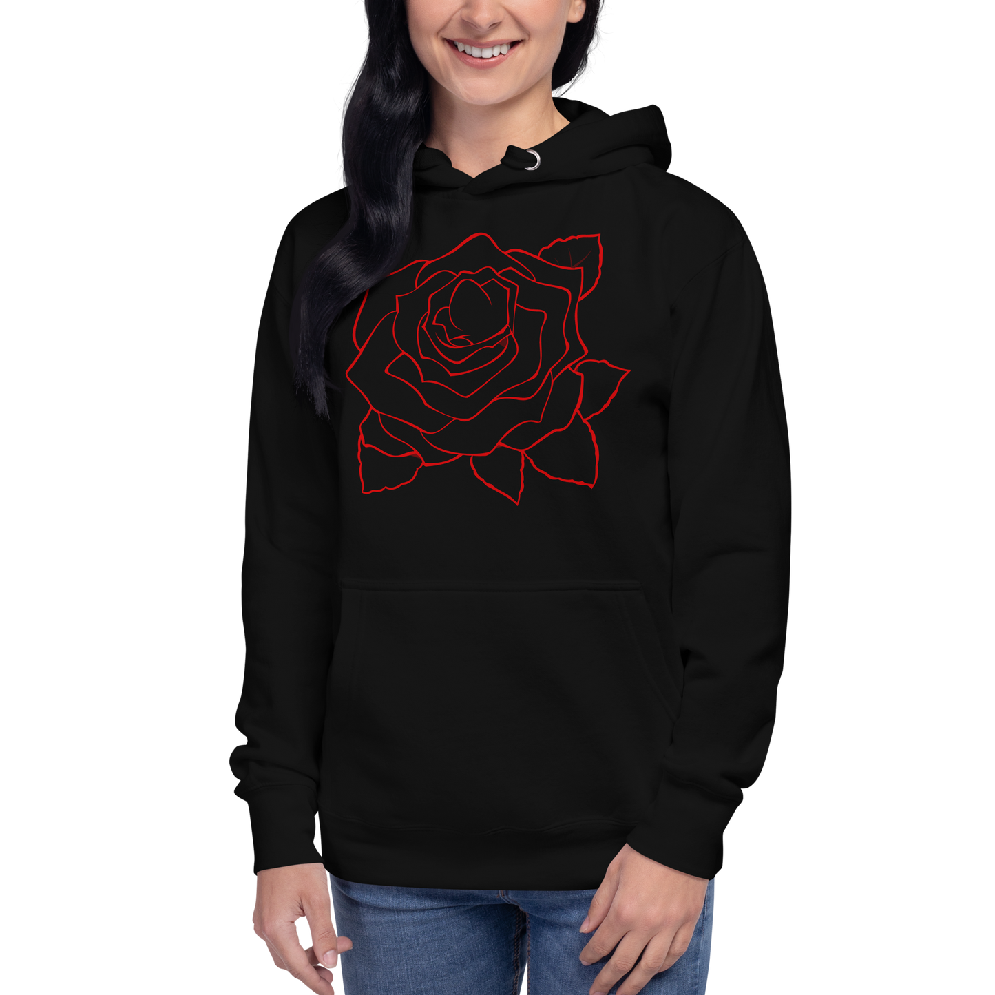 UNIFERENT VALENTINE BLOOD rose with back logo dark Unisex Hoodie (84)