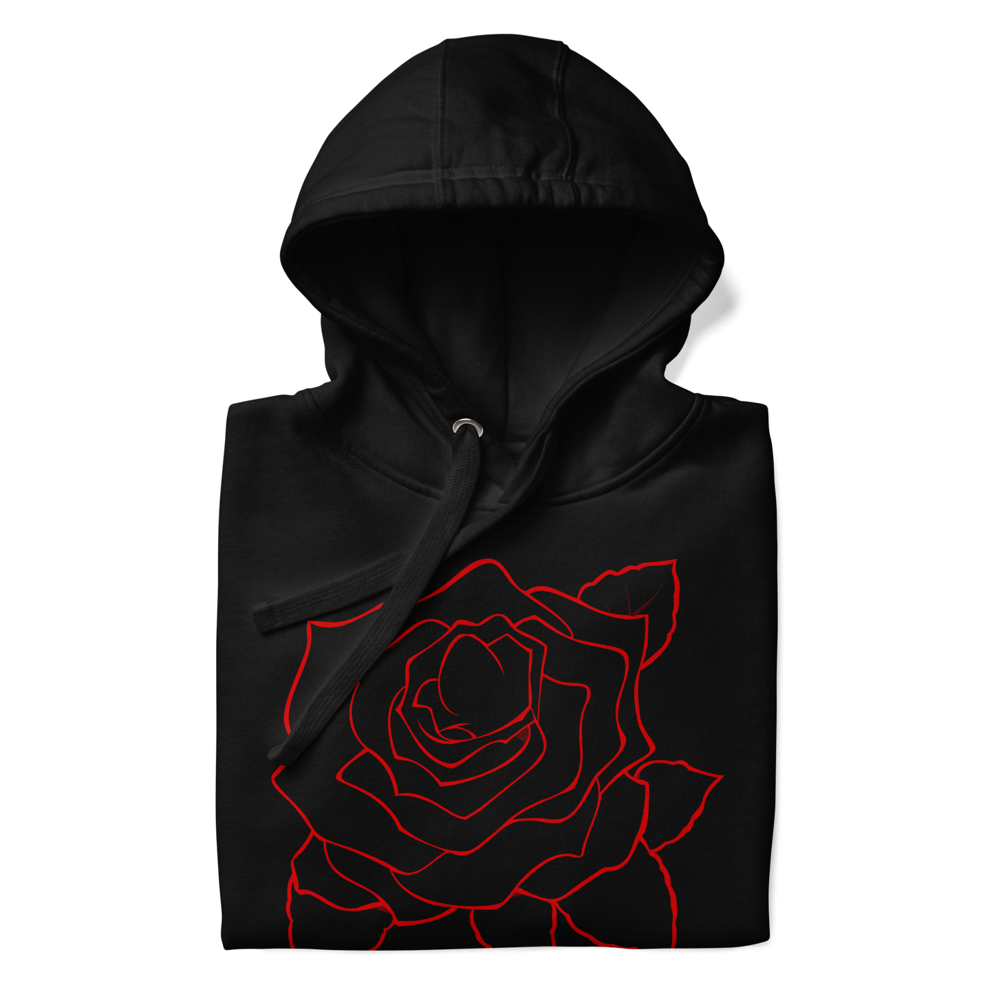 UNIFERENT VALENTINE RED rose with red back logo dark Unisex Hoody (86)