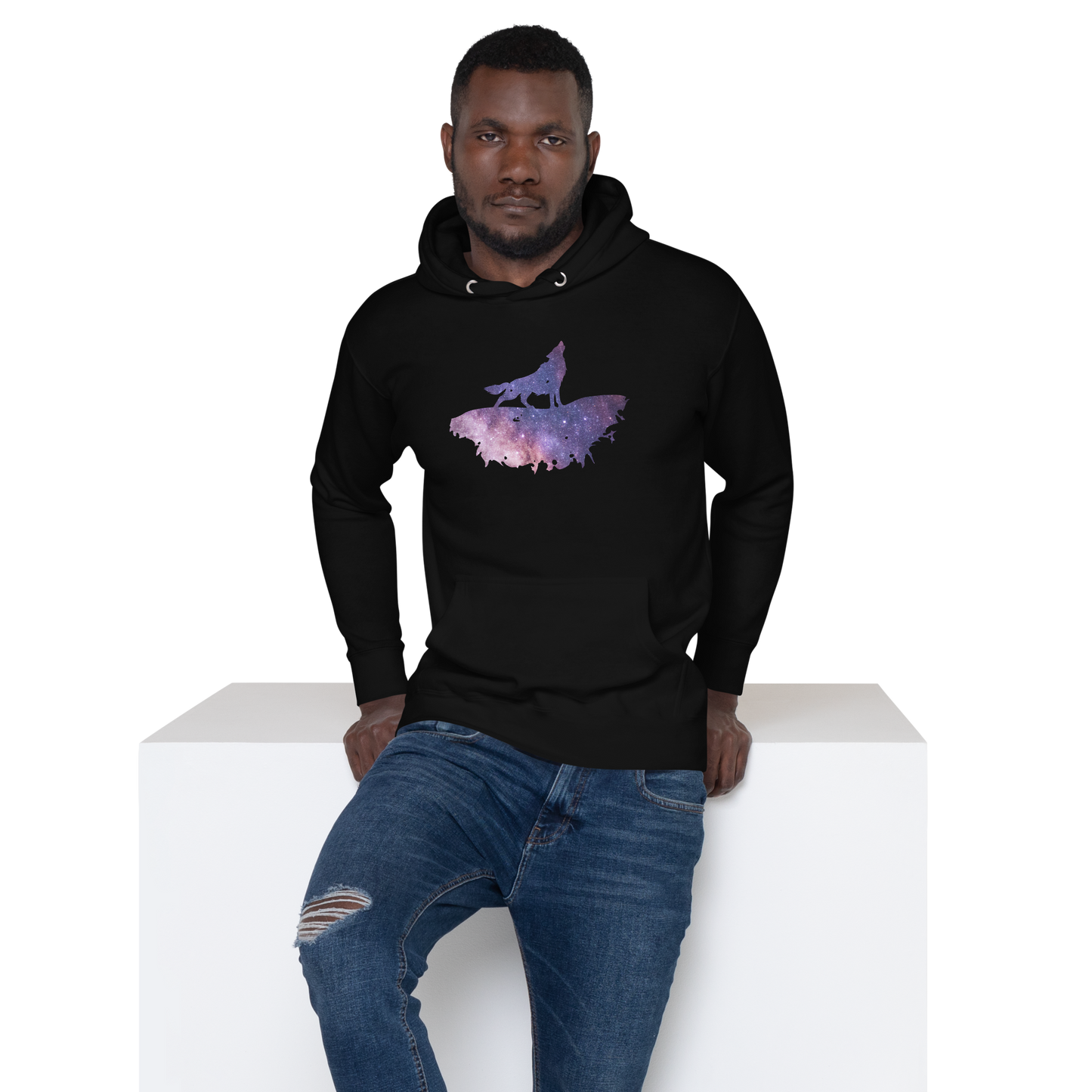 THE UNIFERENT DARK Skies Wolf One Dark Unisex Hoodie (107)