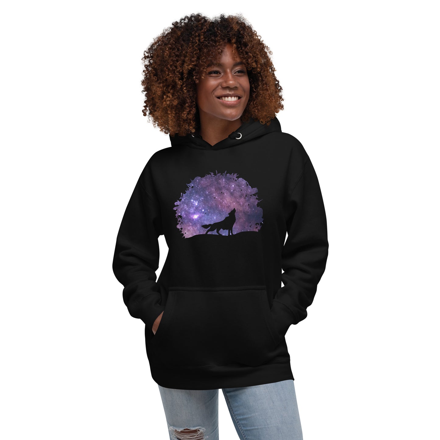 THE UNIFERENT DARK Skies Wolf One Inverted Dark Unisex Hoodie (109)