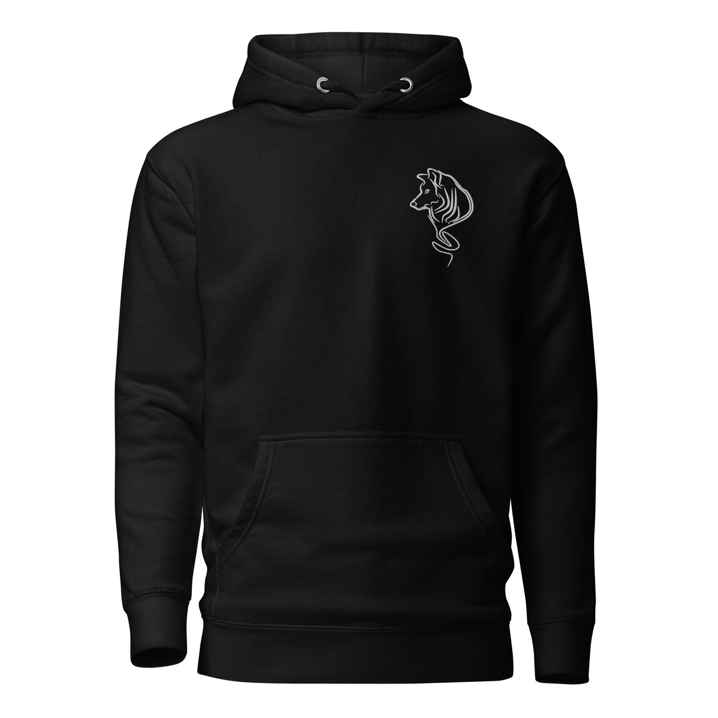 UNIFERENT DARK SKIES Embroidered Wolf Dark Unisex Hoodie (113)