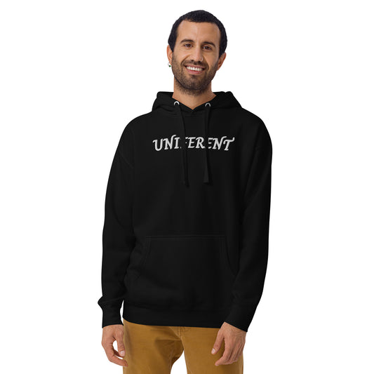 UNIFERENT EMB FULL Centre Logo Curved Dark Unisex Premium Hoodie (126)