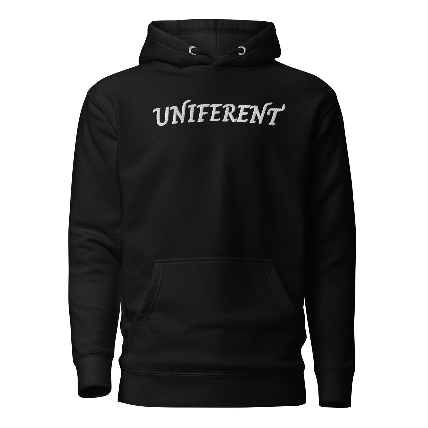 UNIFERENT EMB FULL Centre Logo Curved Dark Unisex Premium Hoodie (126)