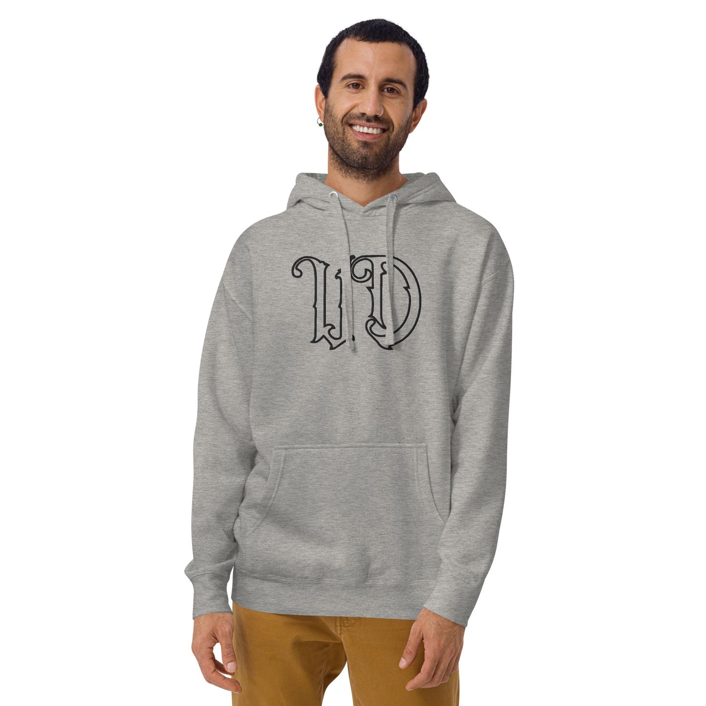 UNIFERENT EMBROIDERED LARGE center chest black Unisex Premium Hoodie (44)