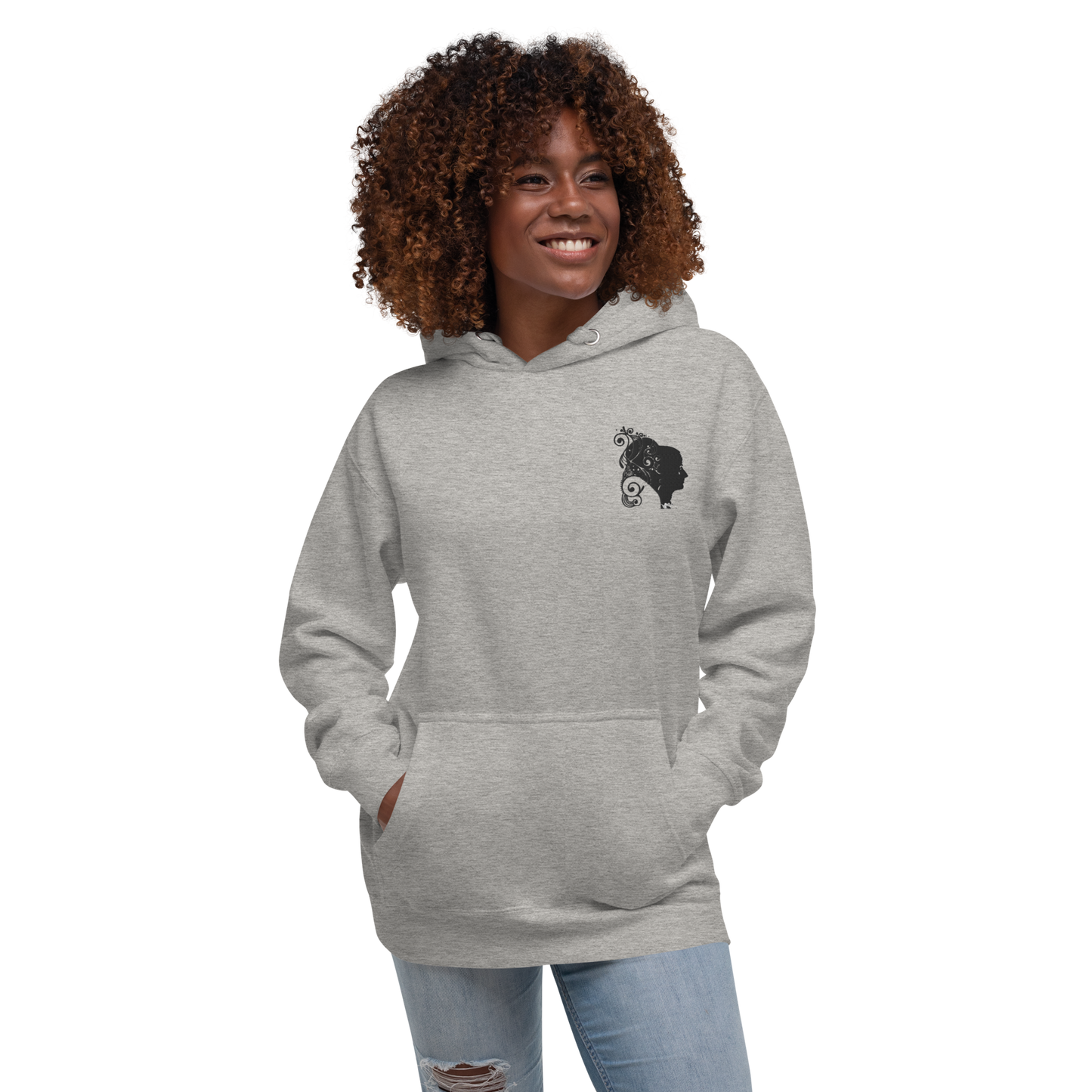 UNIFERENT VALENTINE HER Embroidered Dark Unisex Hoodie (105)