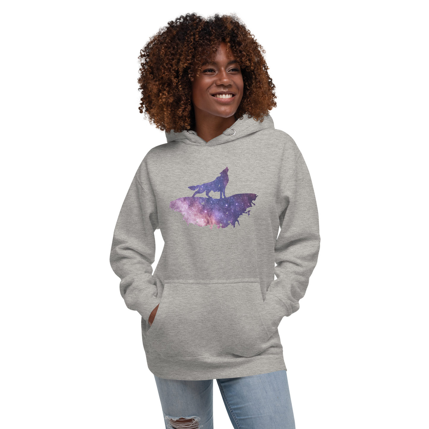 THE UNIFERENT DARK Skies Wolf One Light Unisex Hoodie (106)