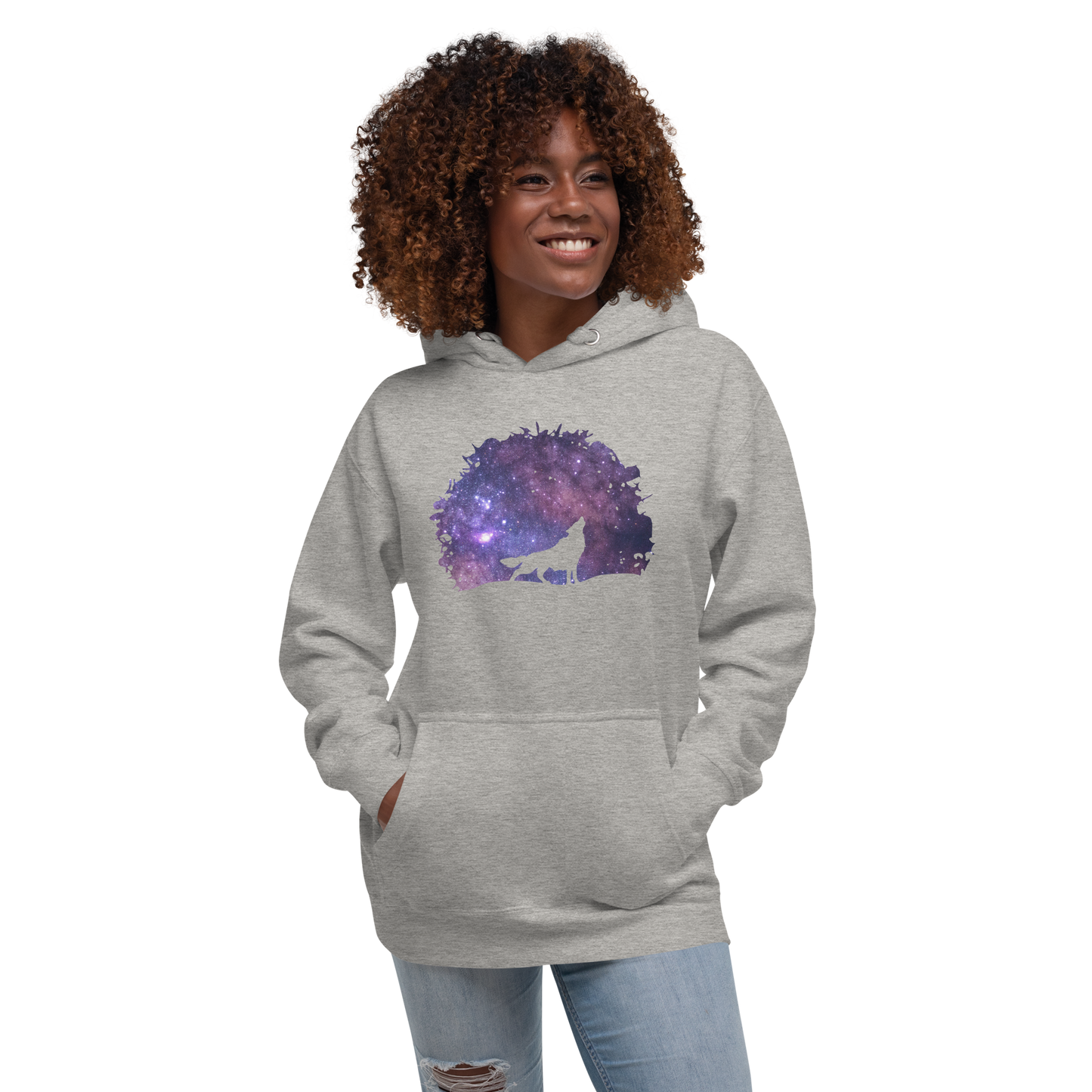 THE UNIFERENT DARK Skies Wolf One Inverted Light Unisex Hoodie (108)