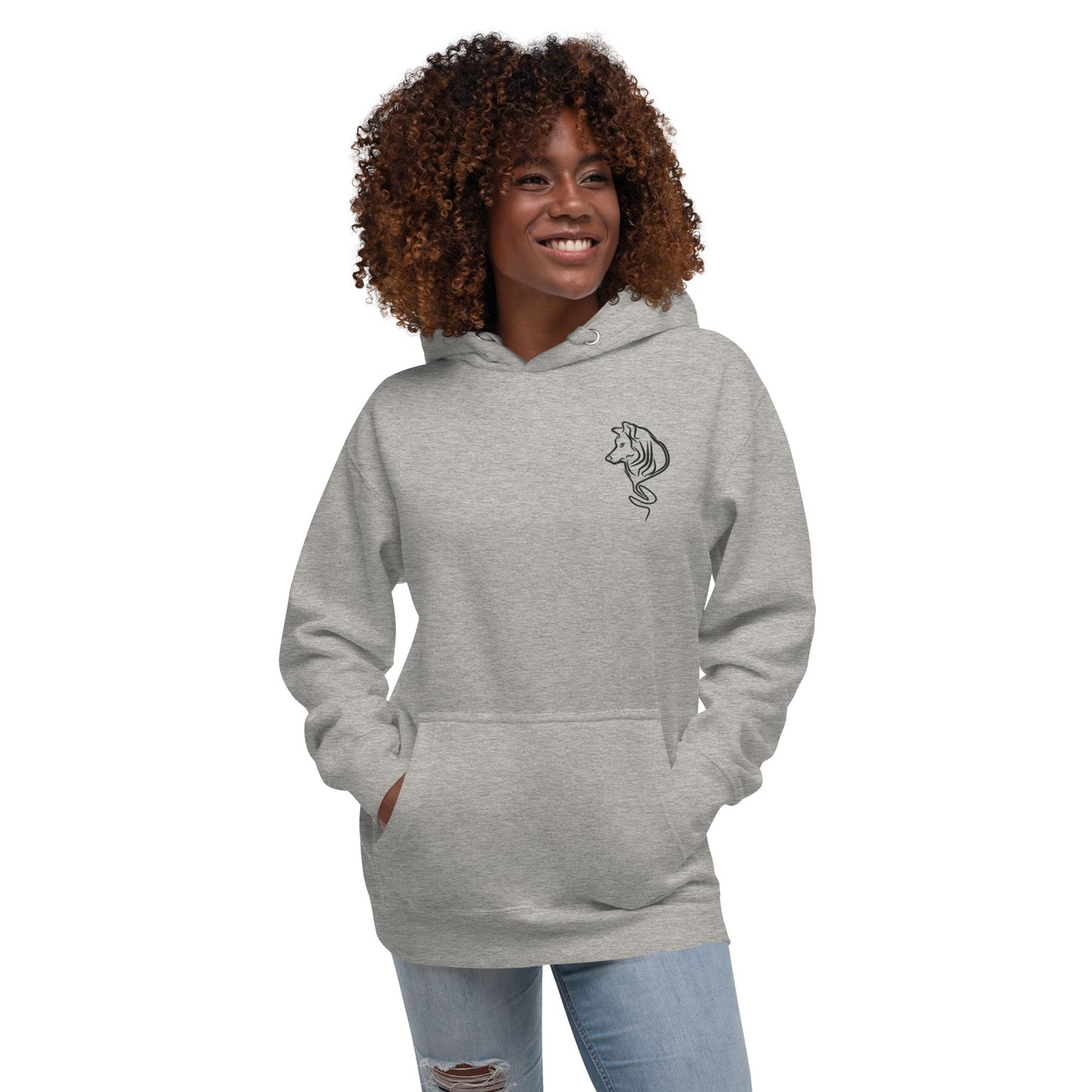 UNIFERENT DARK SKIES Embroidered Wolf Light Unisex Hoodie (112)