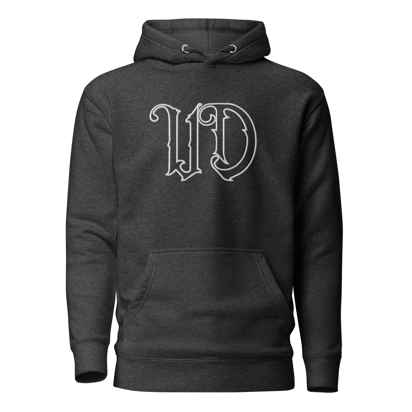 UNIFERENT EMBROIDERED LARGE Centre chest white Unisex Premium Hoodie (43)