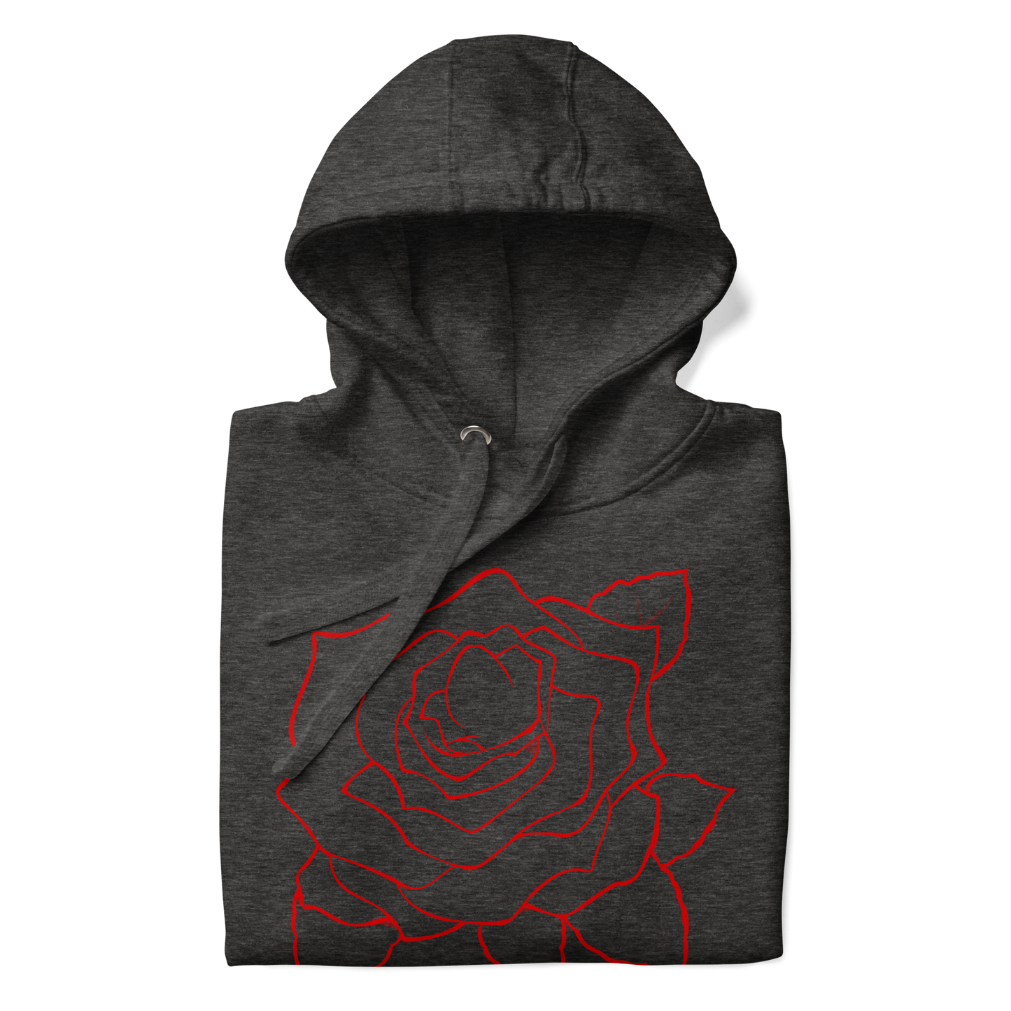 UNIFERENT VALENTINE RED rose with red back logo dark Unisex Hoody (86)