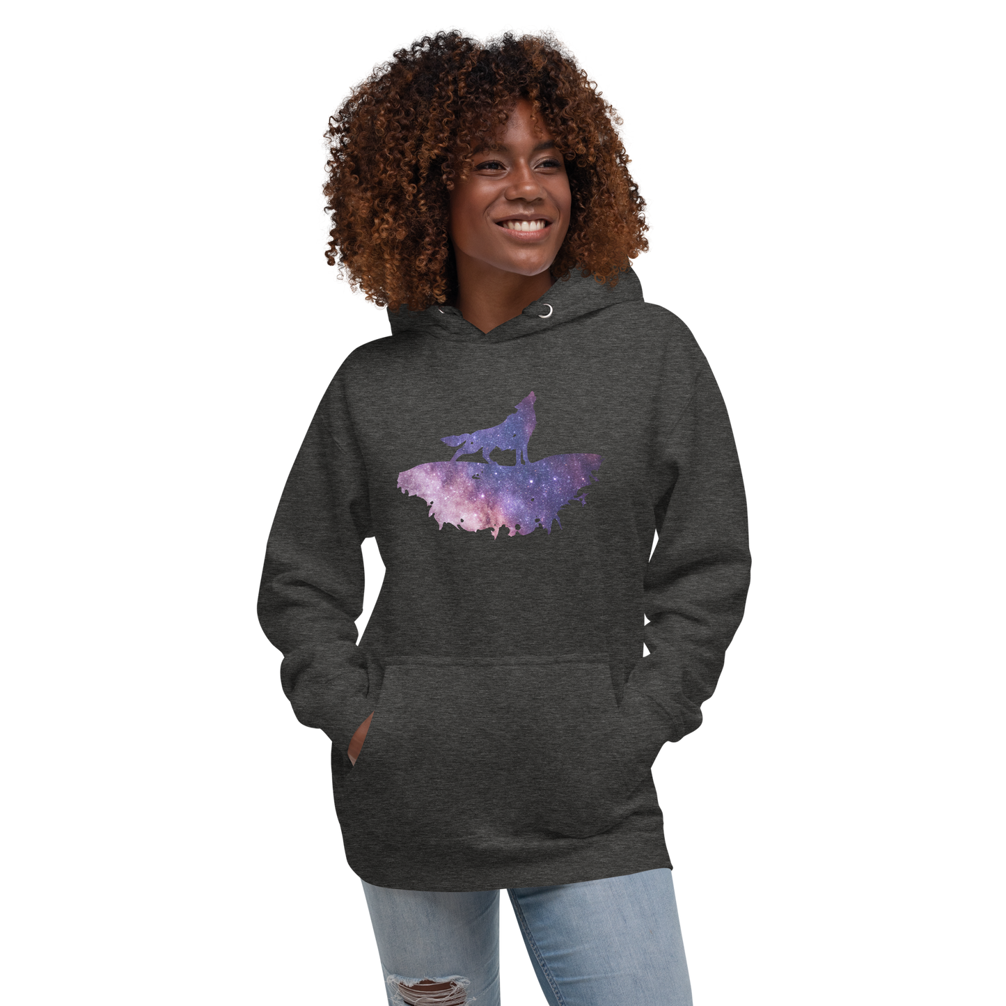 THE UNIFERENT DARK Skies Wolf One Dark Unisex Hoodie (107)