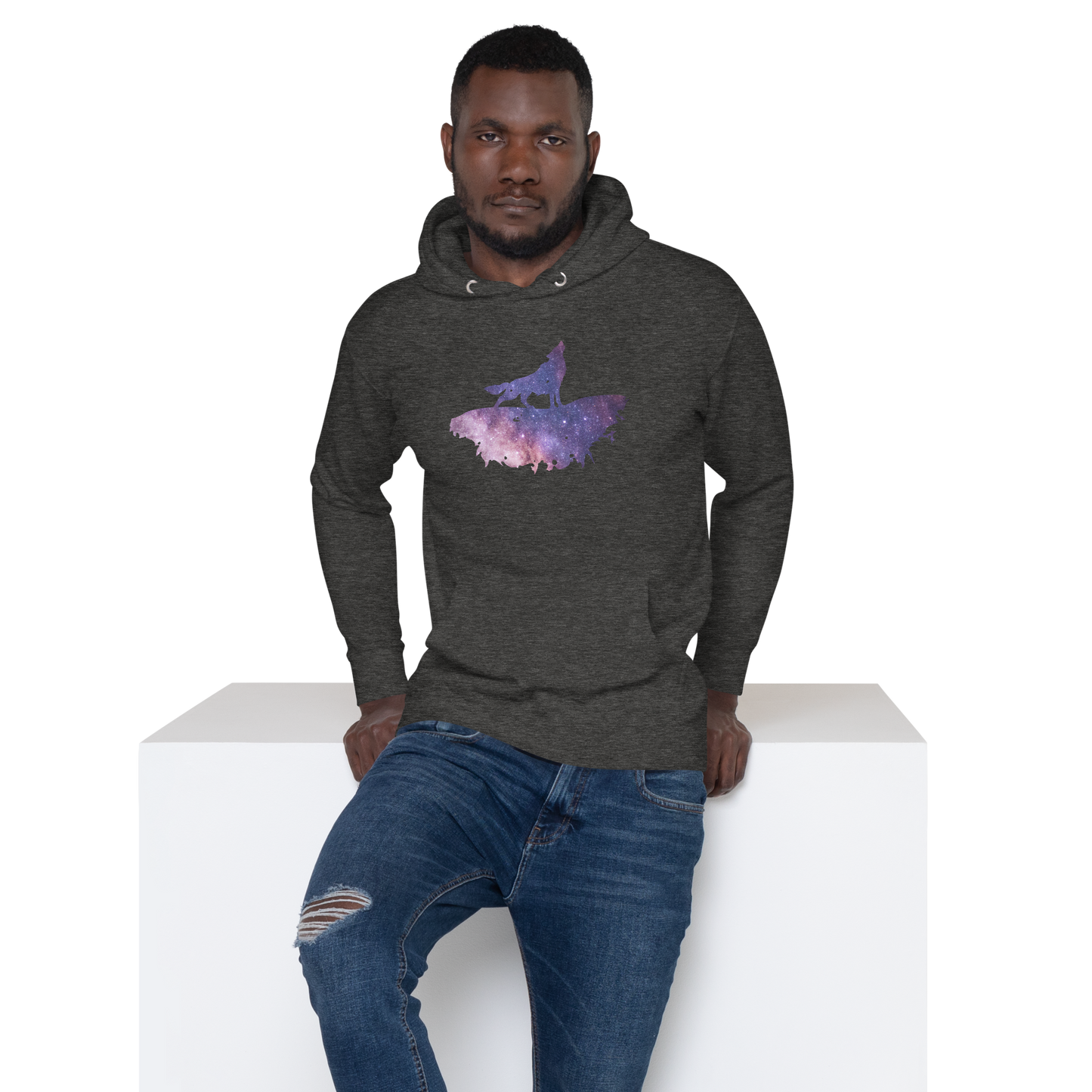 THE UNIFERENT DARK Skies Wolf One Dark Unisex Hoodie (107)