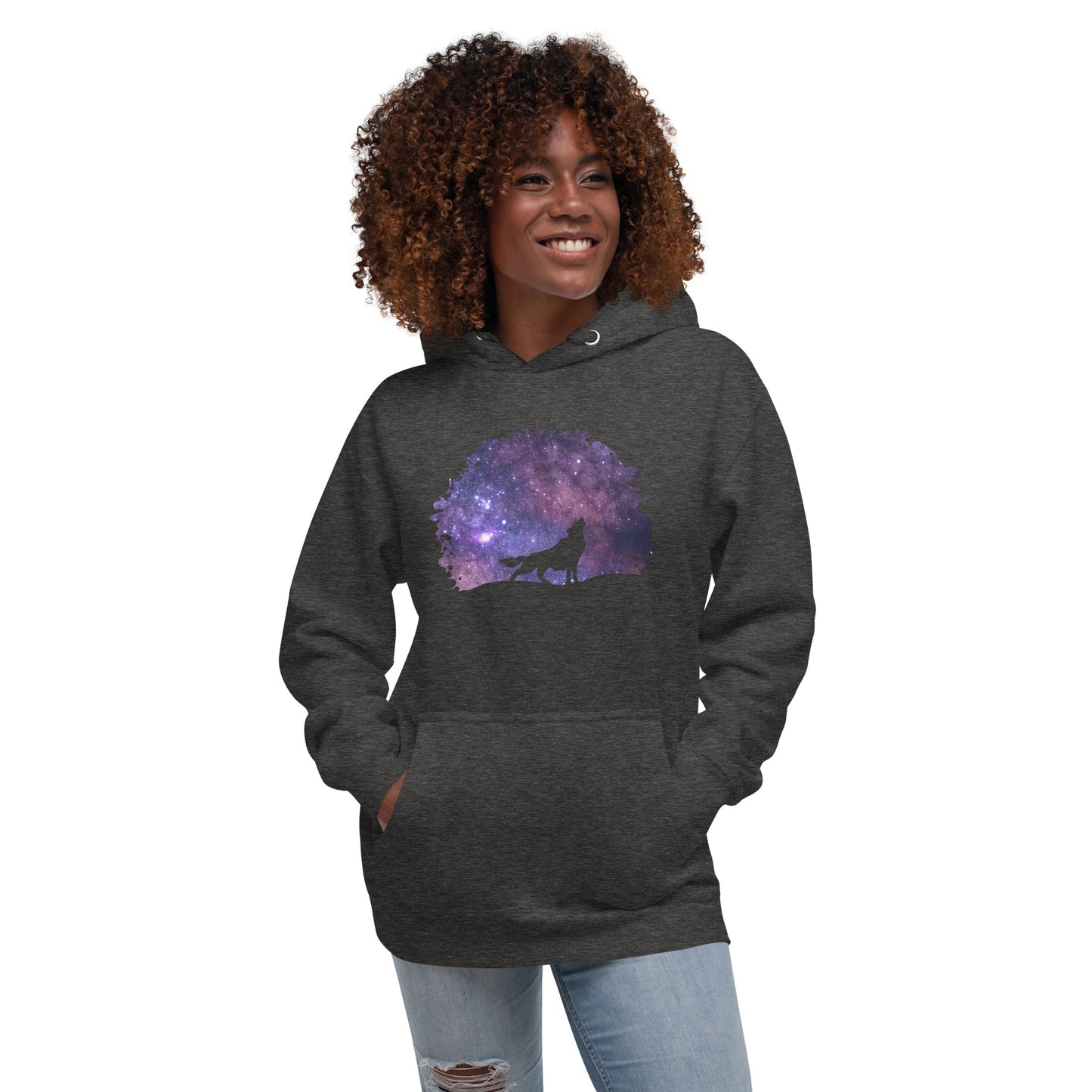 THE UNIFERENT DARK Skies Wolf One Inverted Dark Unisex Hoodie (109)