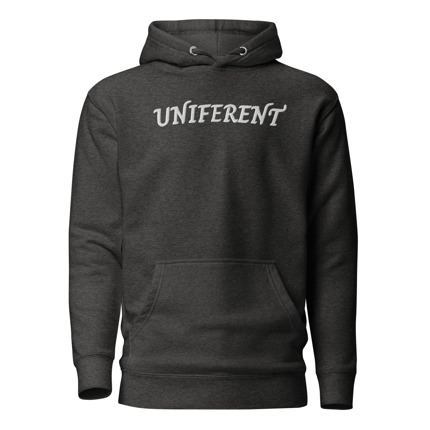 UNIFERENT EMB FULL Centre Logo Curved Dark Unisex Premium Hoodie (126)