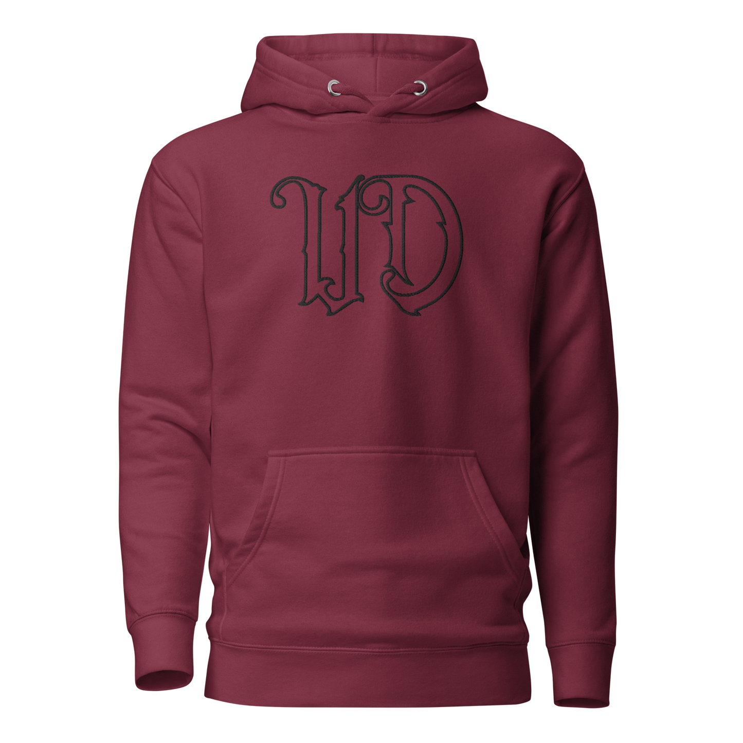 UNIFERENT EMBROIDERED LARGE center chest black Unisex Premium Hoodie (44)