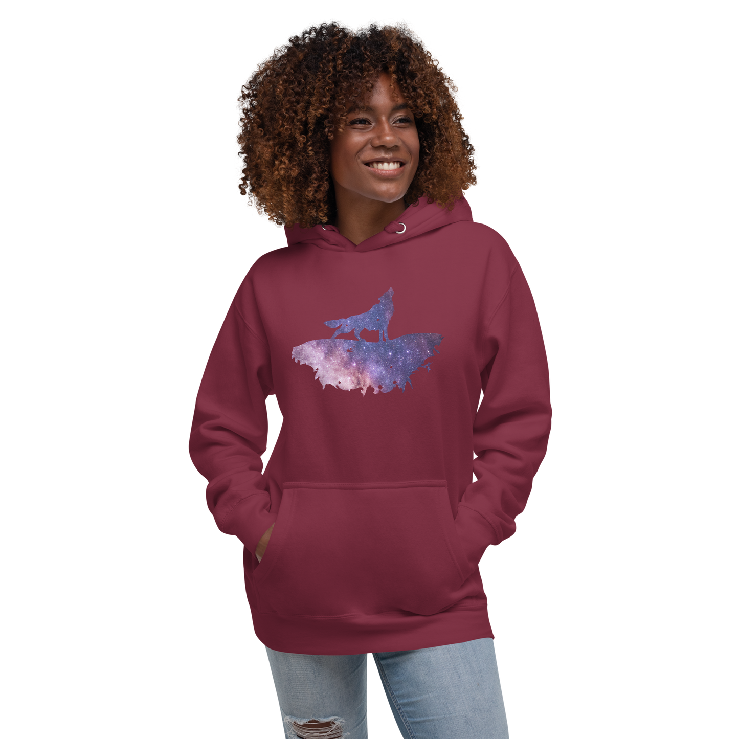 THE UNIFERENT DARK Skies Wolf One Light Unisex Hoodie (106)