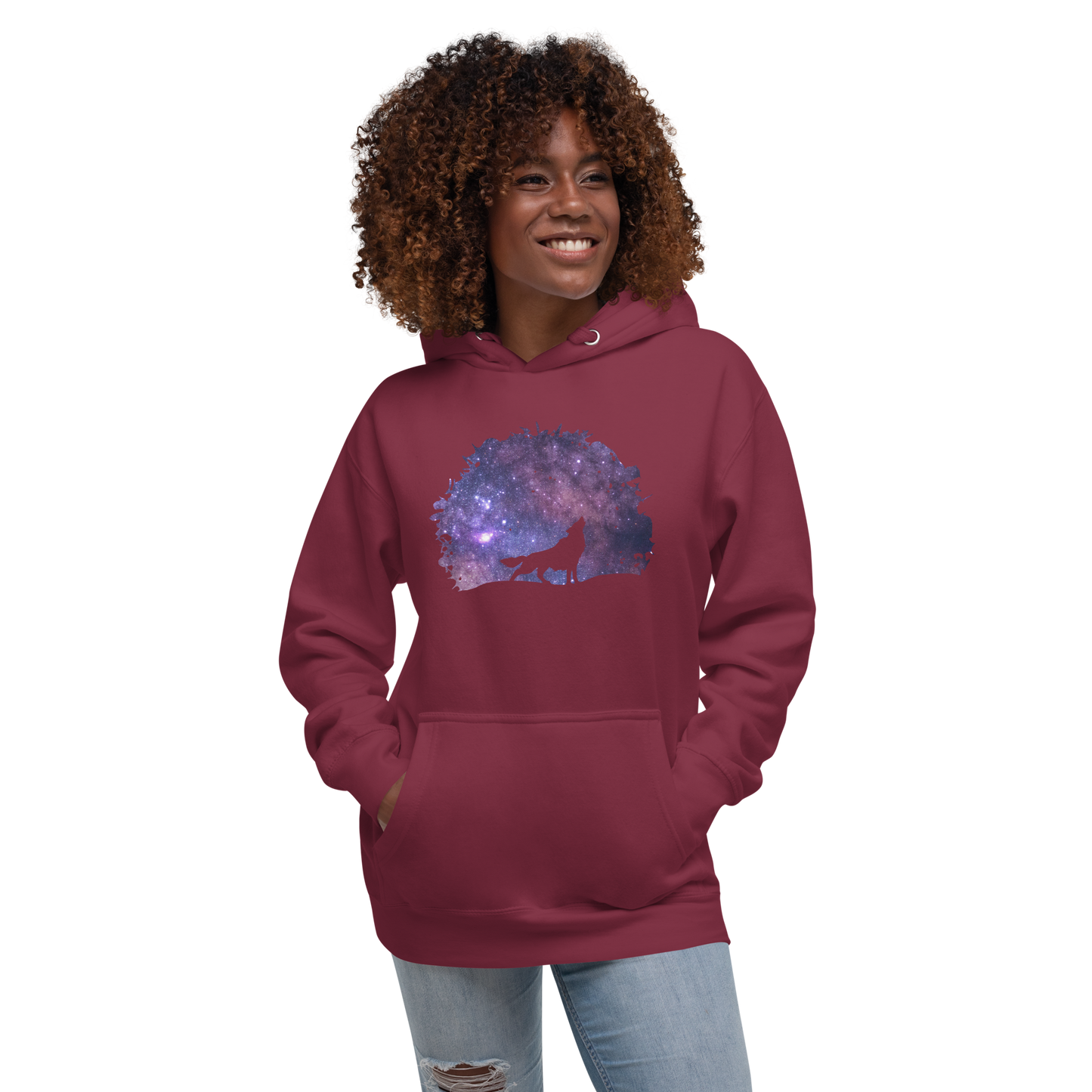 THE UNIFERENT DARK Skies Wolf One Inverted Light Unisex Hoodie (108)