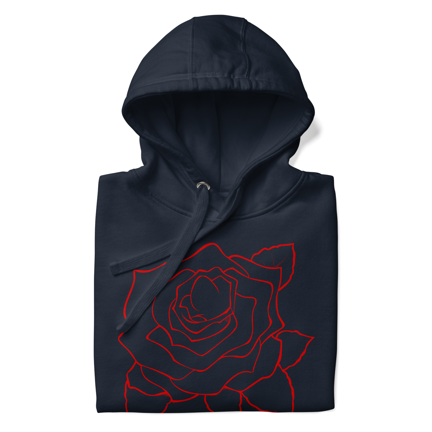 UNIFERENT VALENTINE RED rose with red back logo dark Unisex Hoody (86)