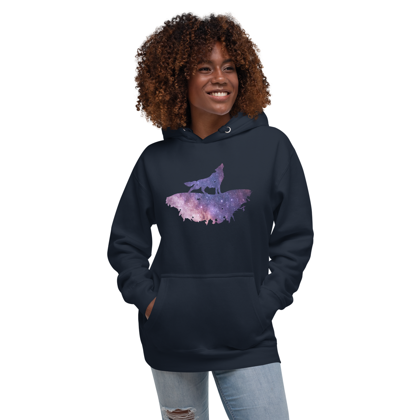 THE UNIFERENT DARK Skies Wolf One Dark Unisex Hoodie (107)