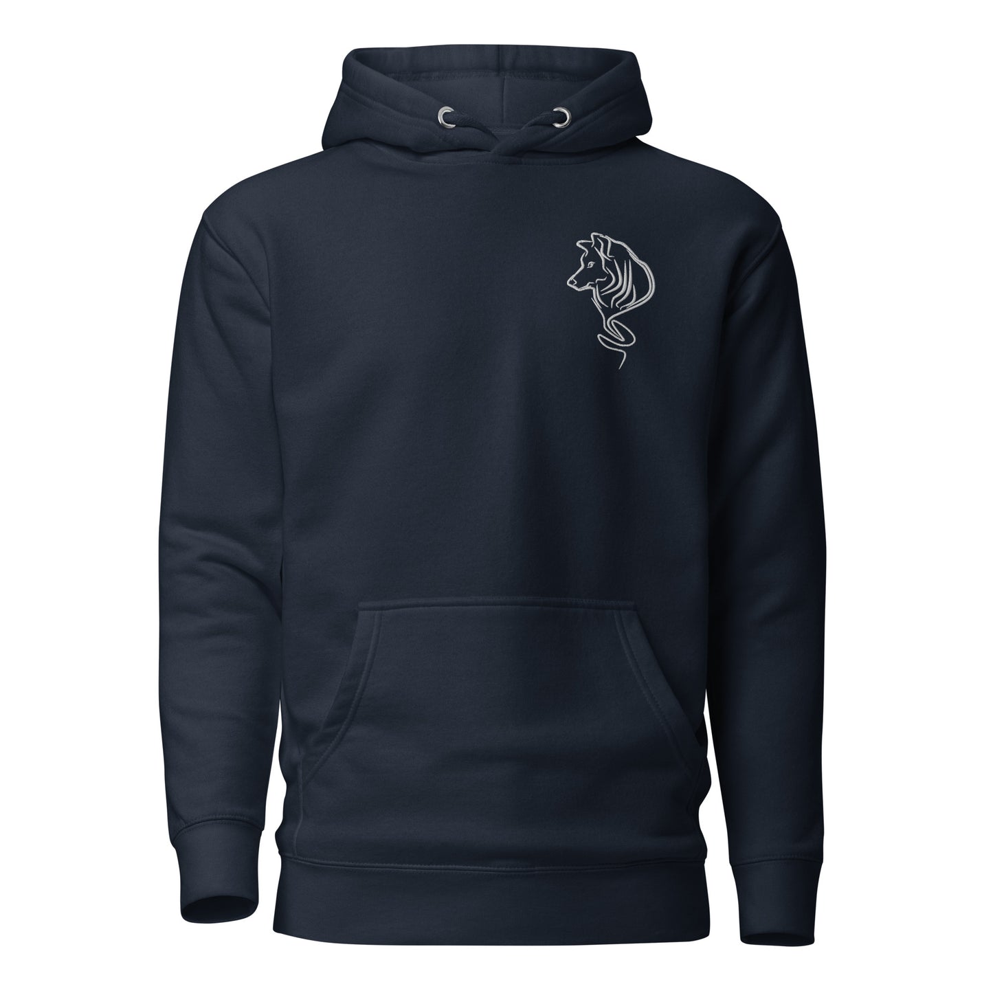 UNIFERENT DARK SKIES Embroidered Wolf Dark Unisex Hoodie (113)