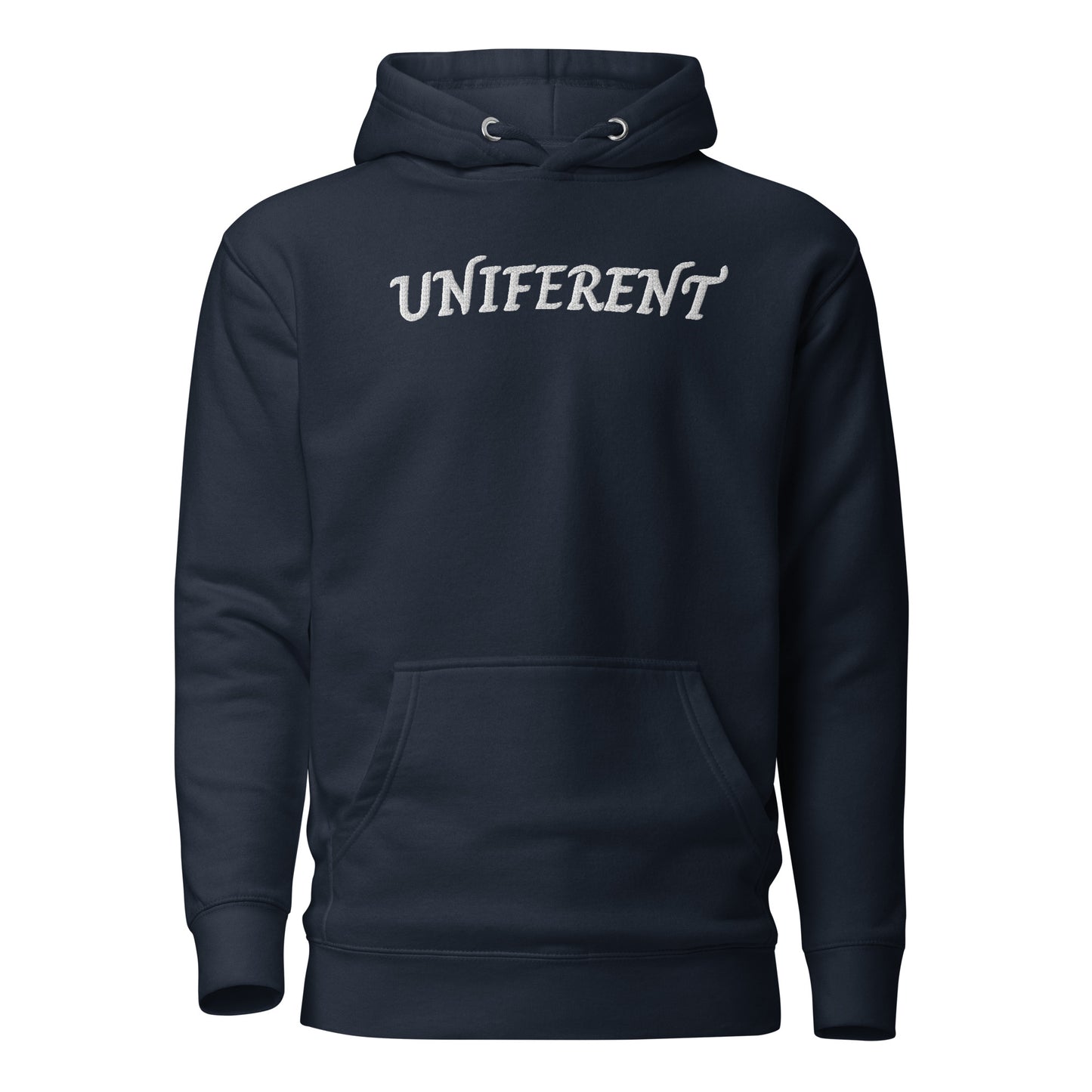 UNIFERENT EMB FULL Centre Logo Curved Dark Unisex Premium Hoodie (126)