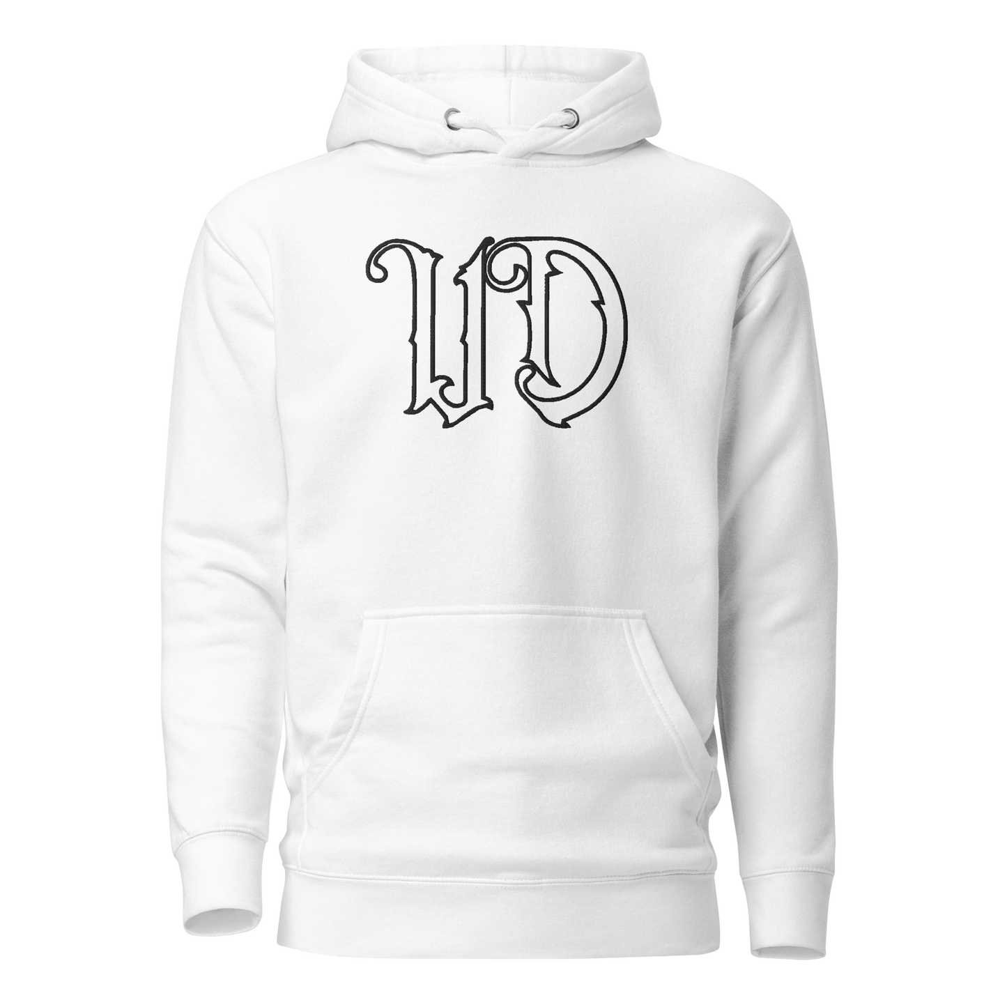 UNIFERENT EMBROIDERED LARGE center chest black Unisex Premium Hoodie (44)