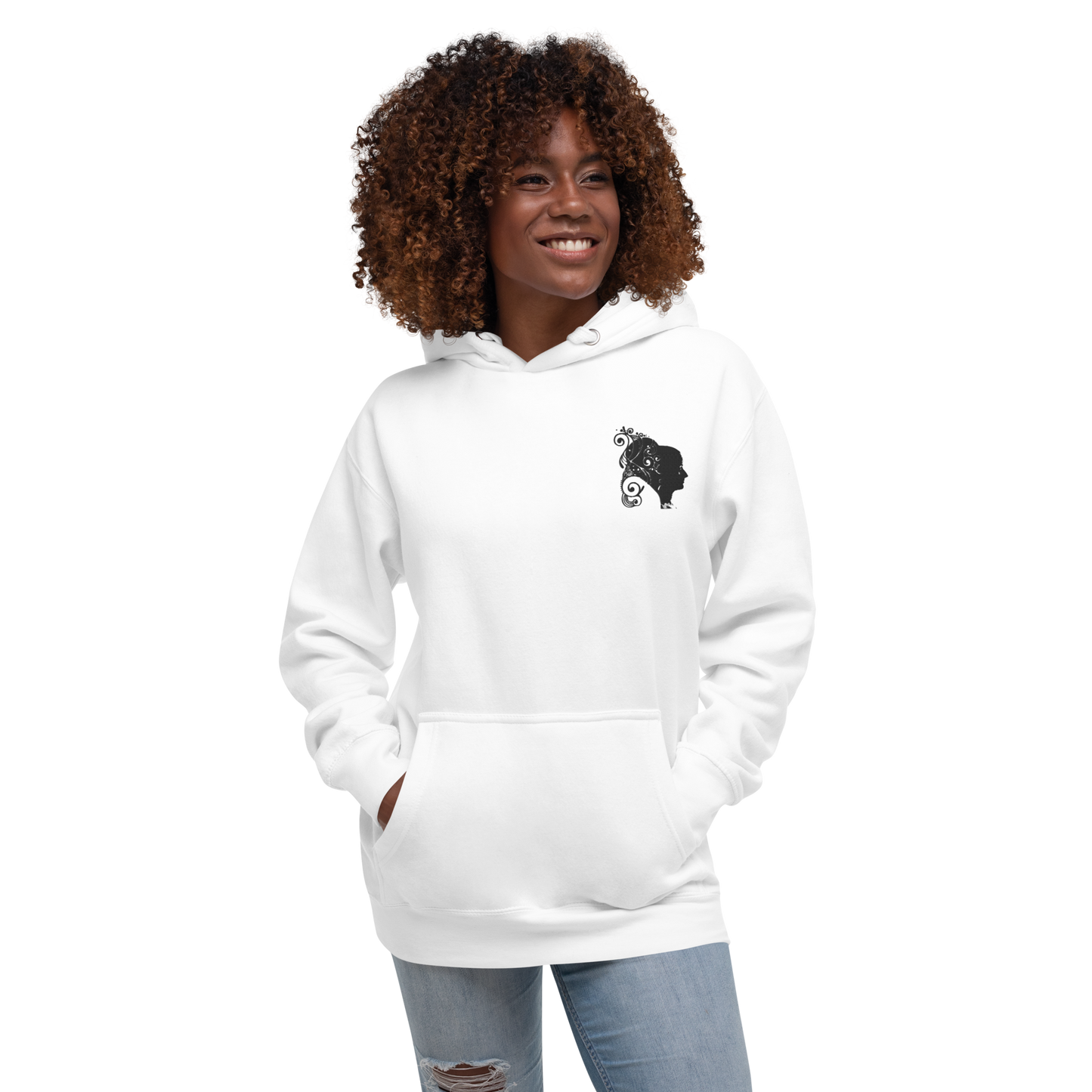 UNIFERENT VALENTINE HER Embroidered Dark Unisex Hoodie (105)