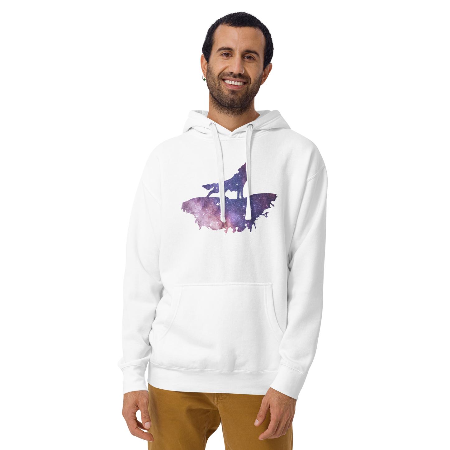 THE UNIFERENT DARK Skies Wolf One Light Unisex Hoodie (106)