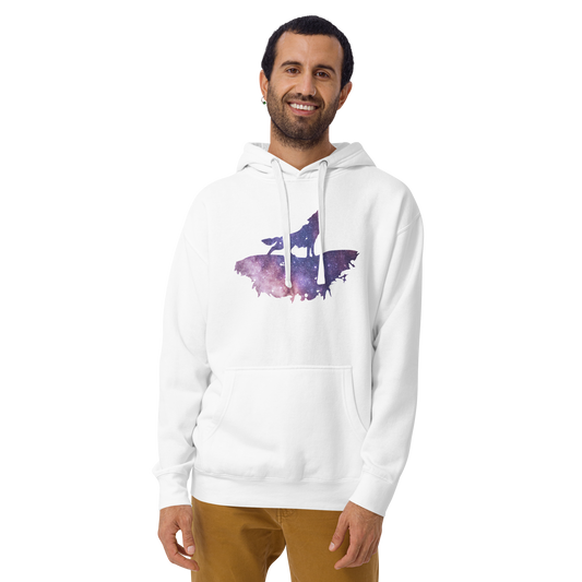 THE UNIFERENT DARK Skies Wolf One Light Unisex Hoodie (106)