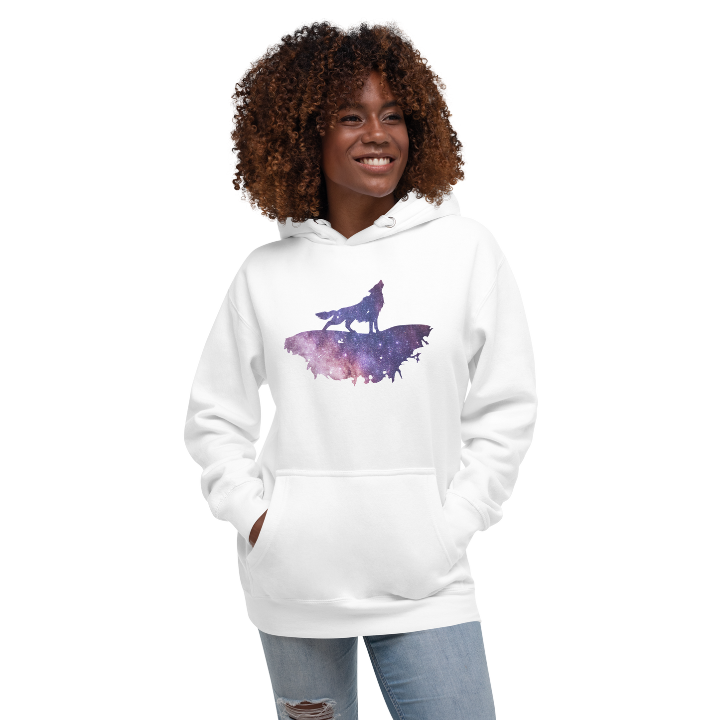 THE UNIFERENT DARK Skies Wolf One Light Unisex Hoodie (106)