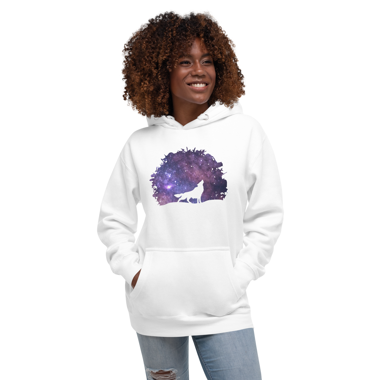 THE UNIFERENT DARK Skies Wolf One Inverted Light Unisex Hoodie (108)