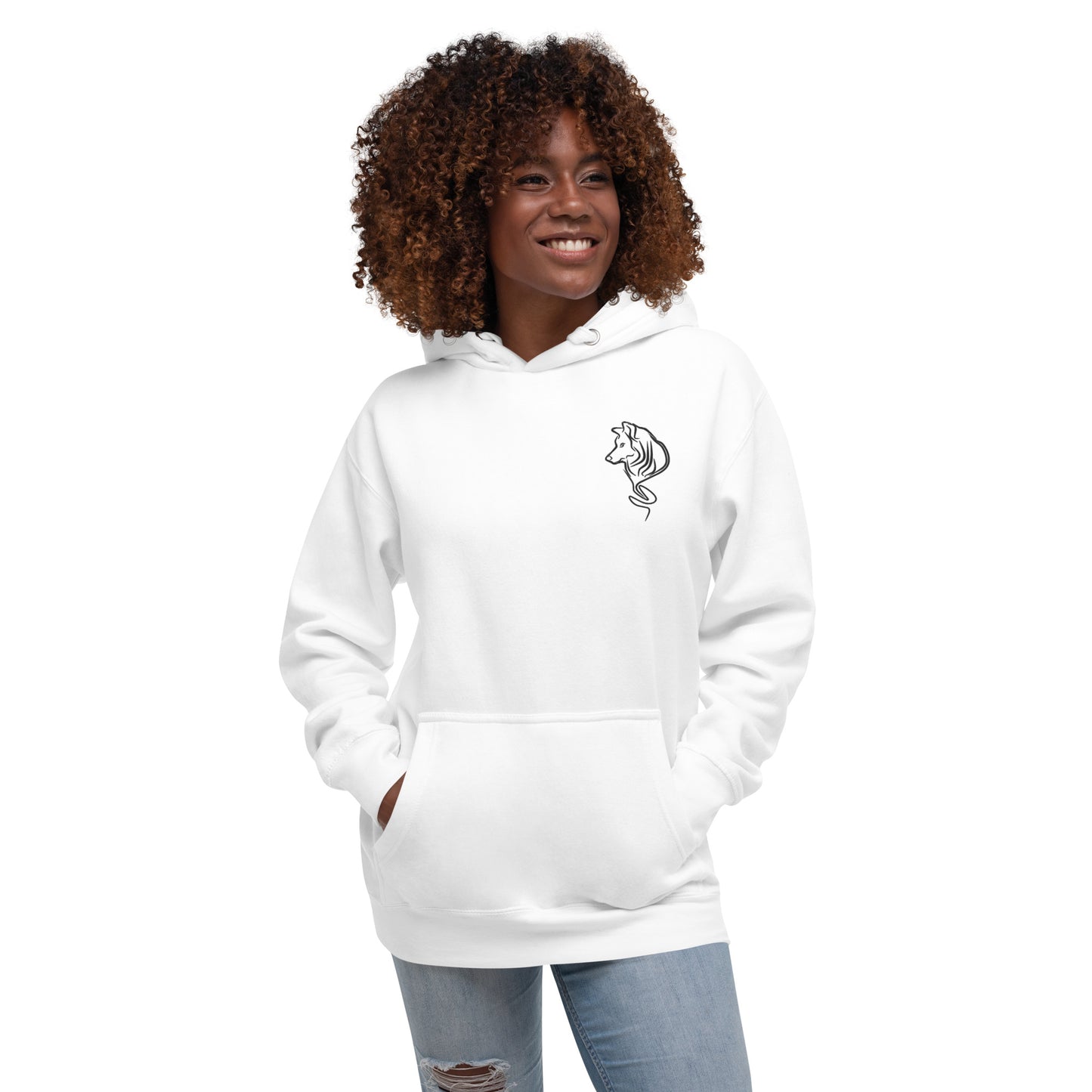 UNIFERENT DARK SKIES Embroidered Wolf Light Unisex Hoodie (112)