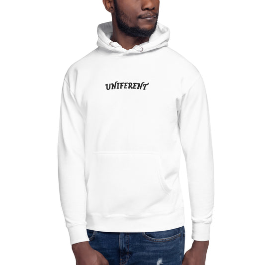 UNIFERENT EMB FULL Centre Small Logo Curved Light Unisex Premium Hoodie (137)