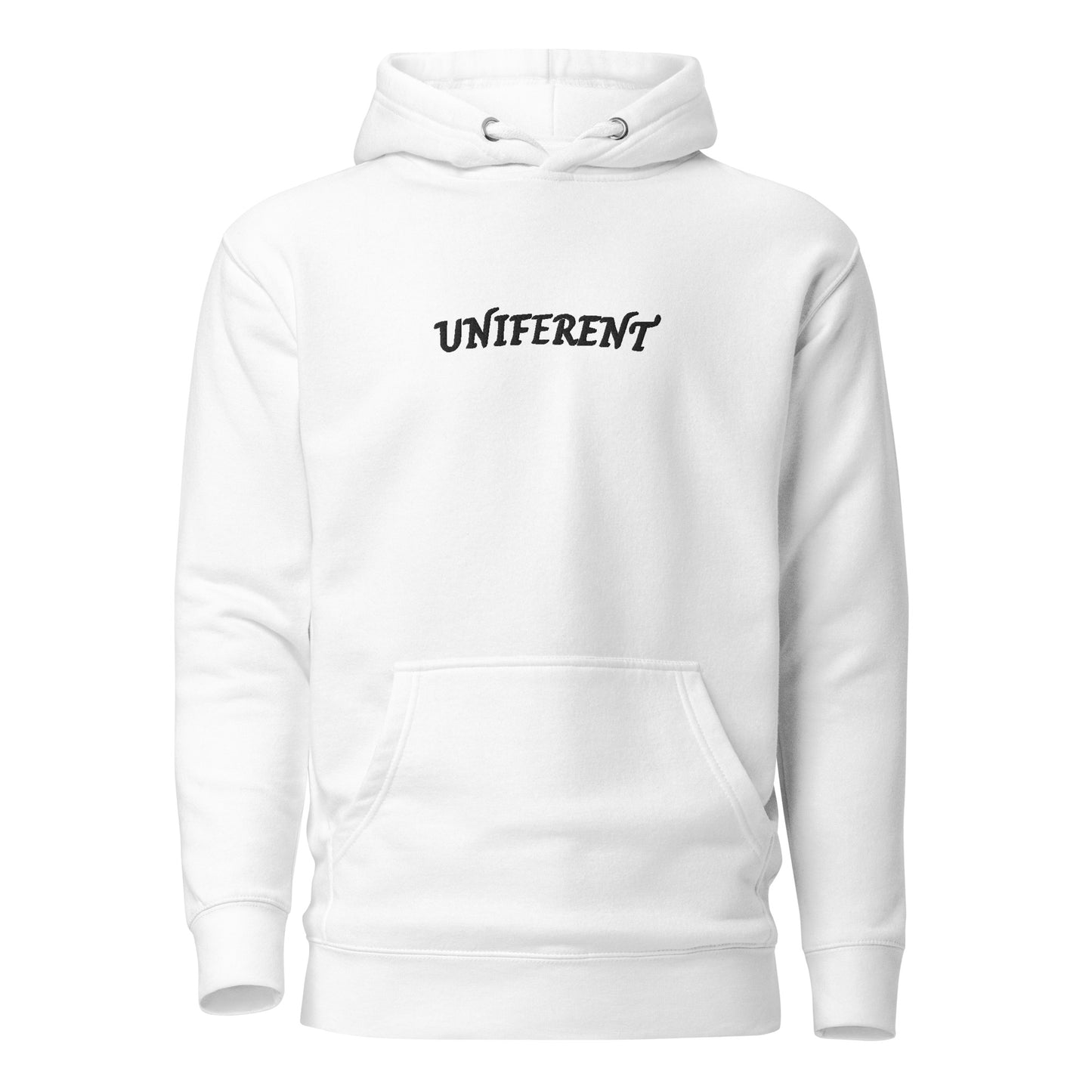 UNIFERENT EMB FULL Centre Small Logo Curved Light Unisex Premium Hoodie (137)