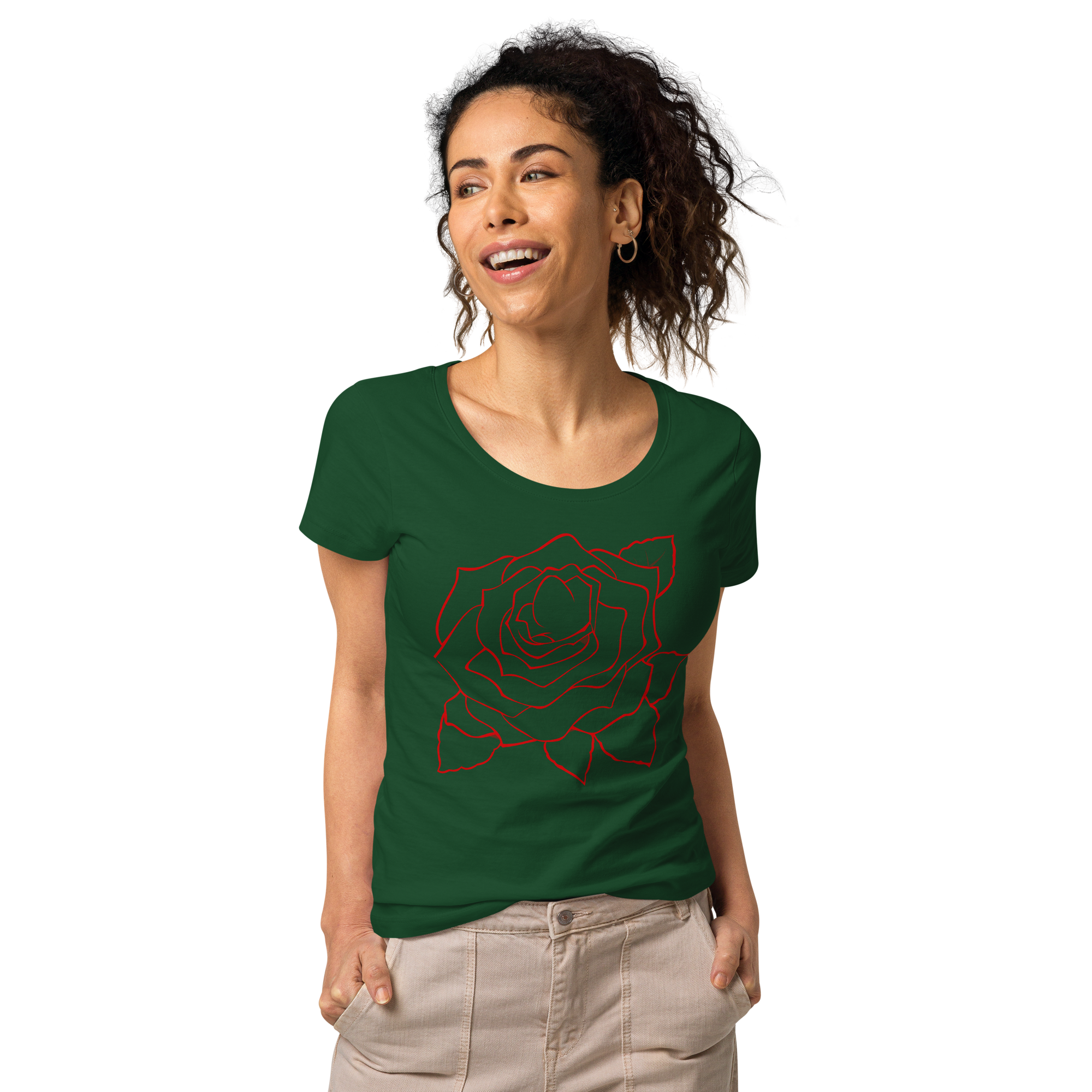 UNIFERENT VALENTINE BLOOD Rose Dark Women’s basic organic t-shirt (94)