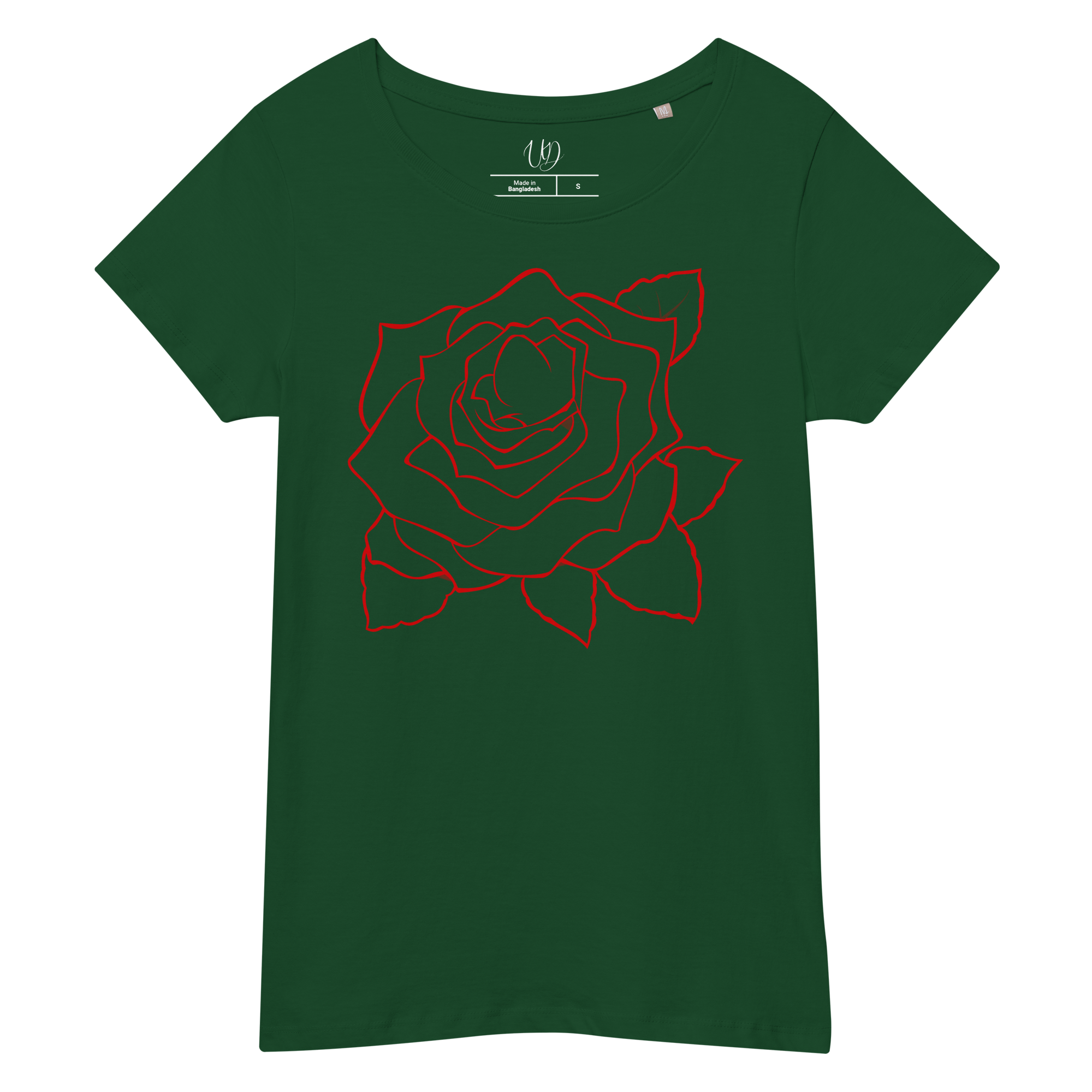 UNIFERENT VALENTINE BLOOD Rose Dark Women’s basic organic t-shirt (94)