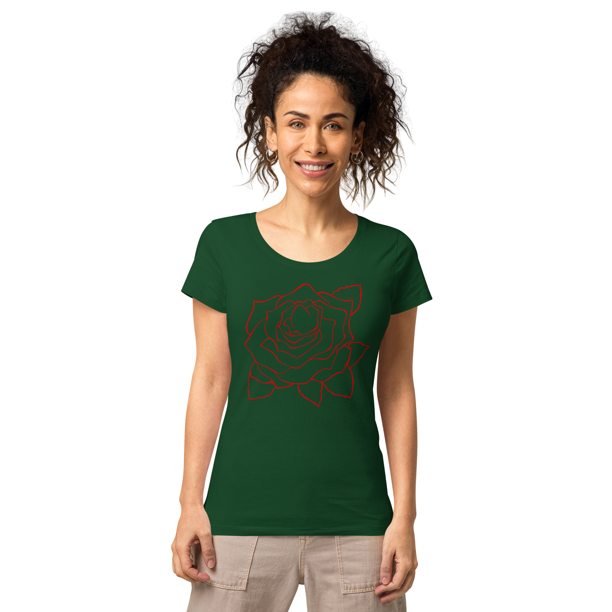 UNIFERENT VALENTINE BLOOD Rose Dark Women’s basic organic t-shirt (94)