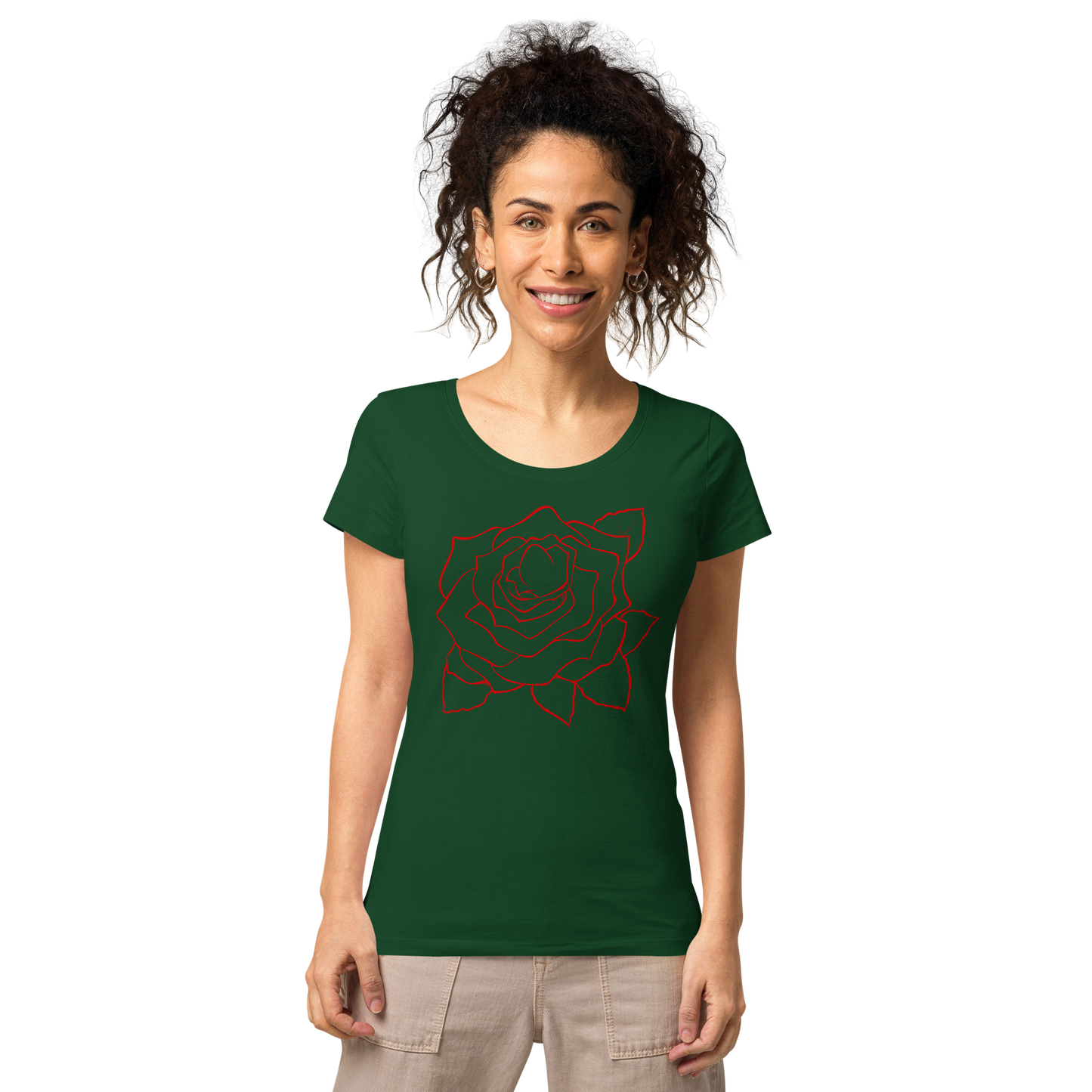 UNIFERENT VALENTINE BLOOD Rose Dark Women’s basic organic t-shirt (94)