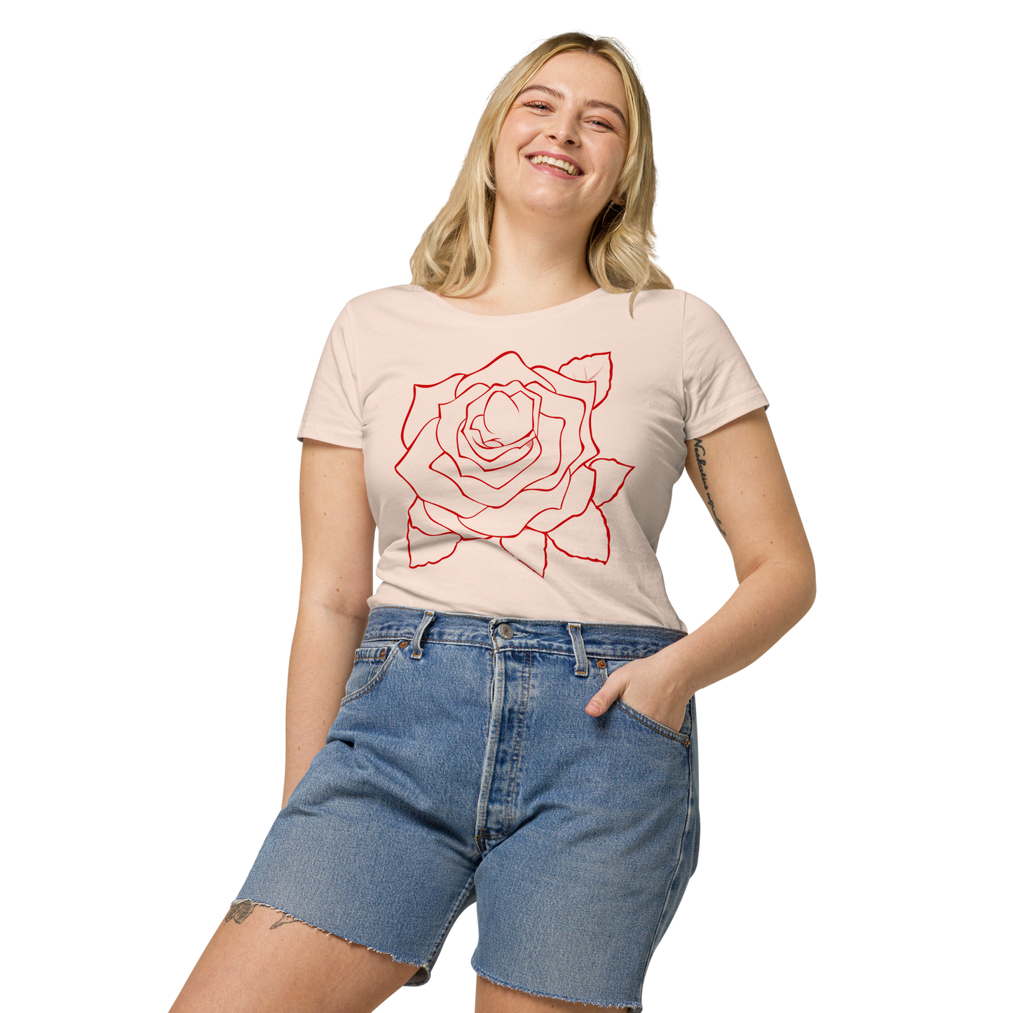 UNIFERENT VALENTINE BLOOD Rose light Women’s basic organic t-shirt (93)